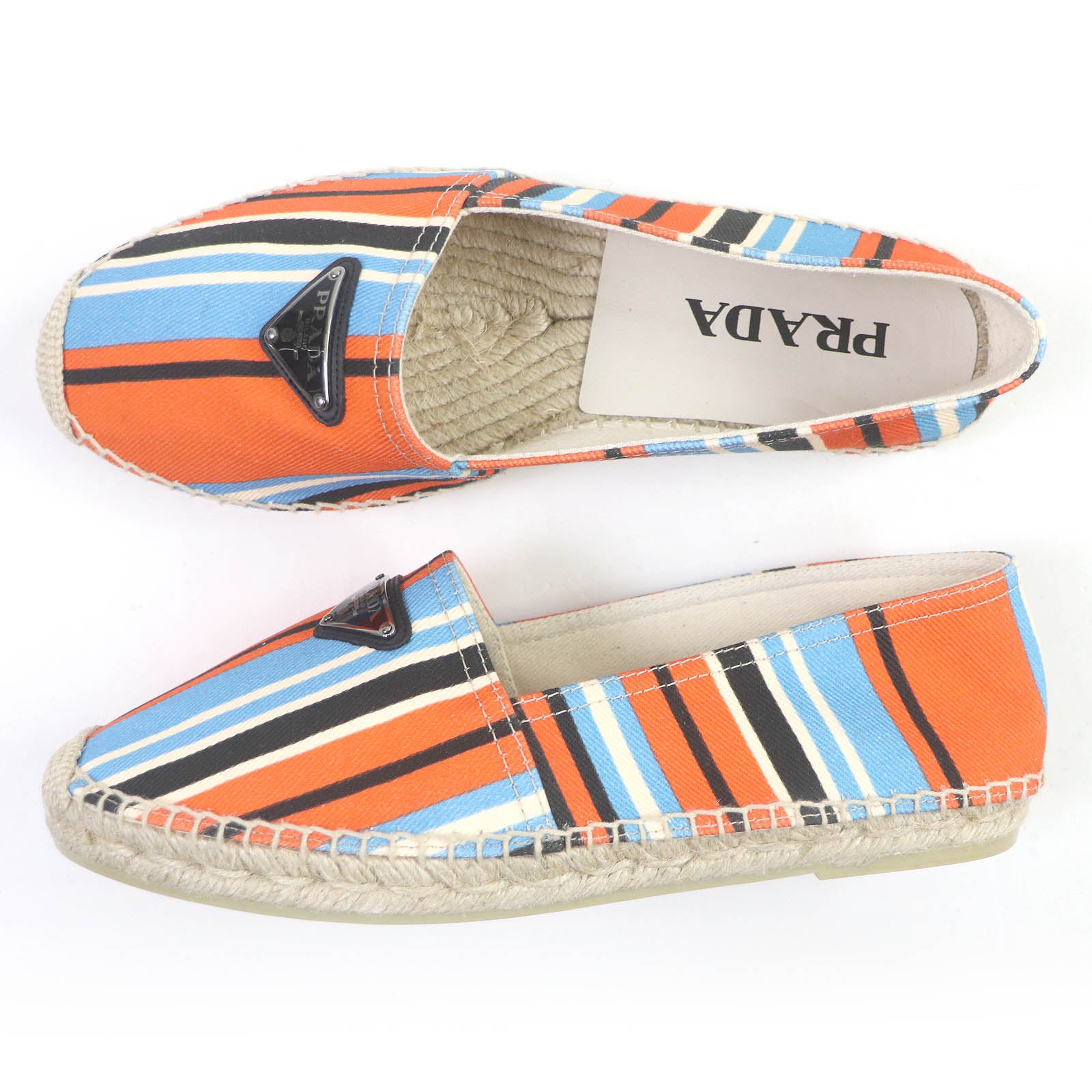 PRADA 2DE136 Canvas Jute Espadrilles