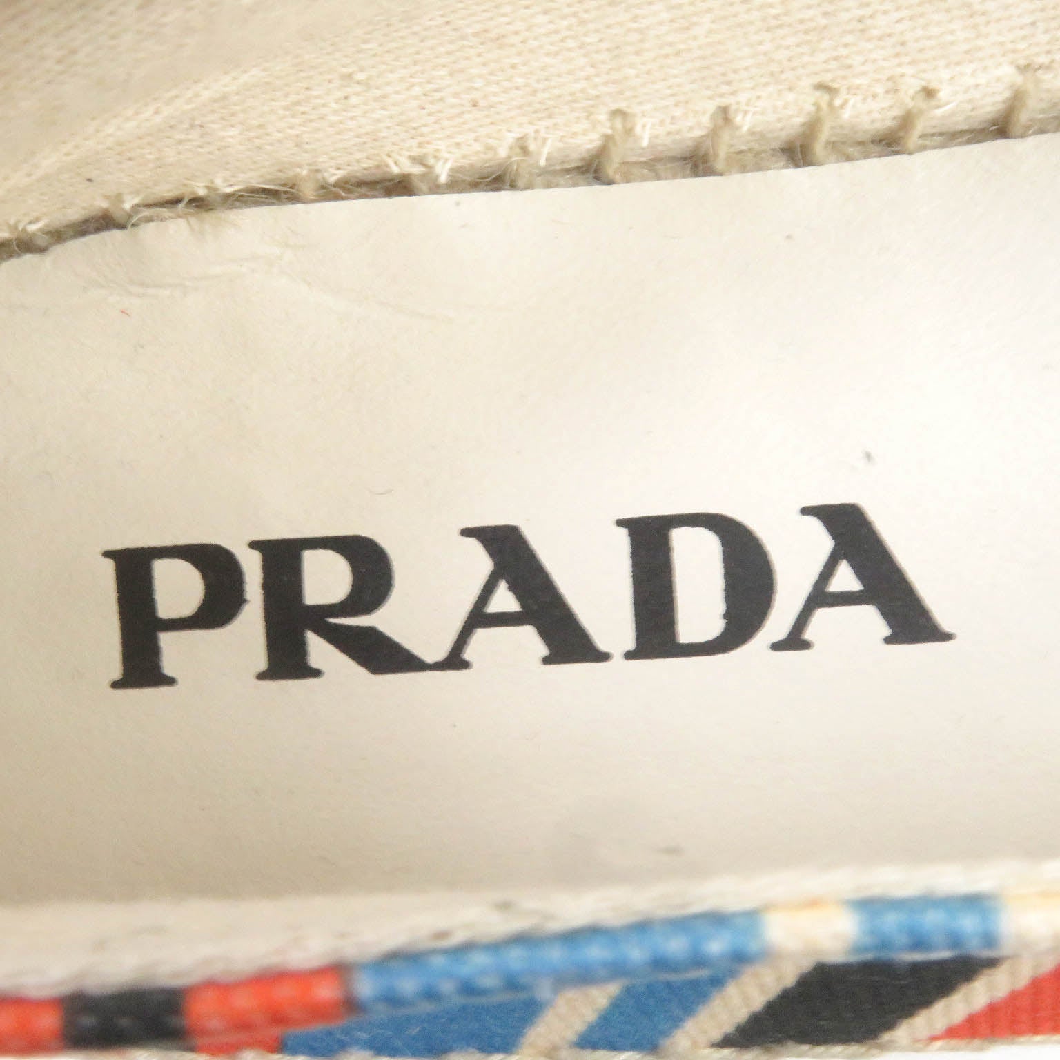 PRADA 2DE136 Canvas Jute Espadrilles