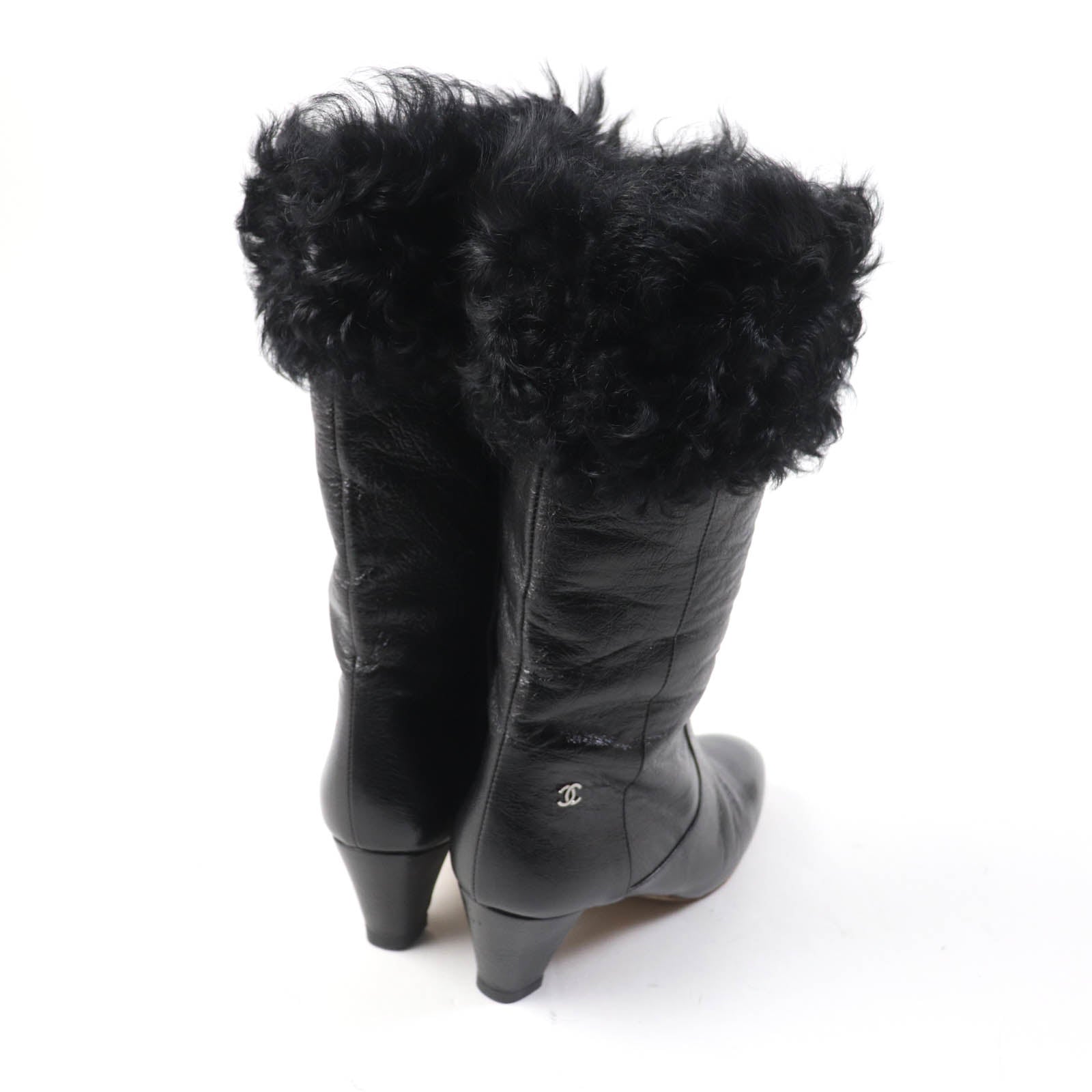 Chanel COCO MarkMetal Fur Leather Knee-high Boots