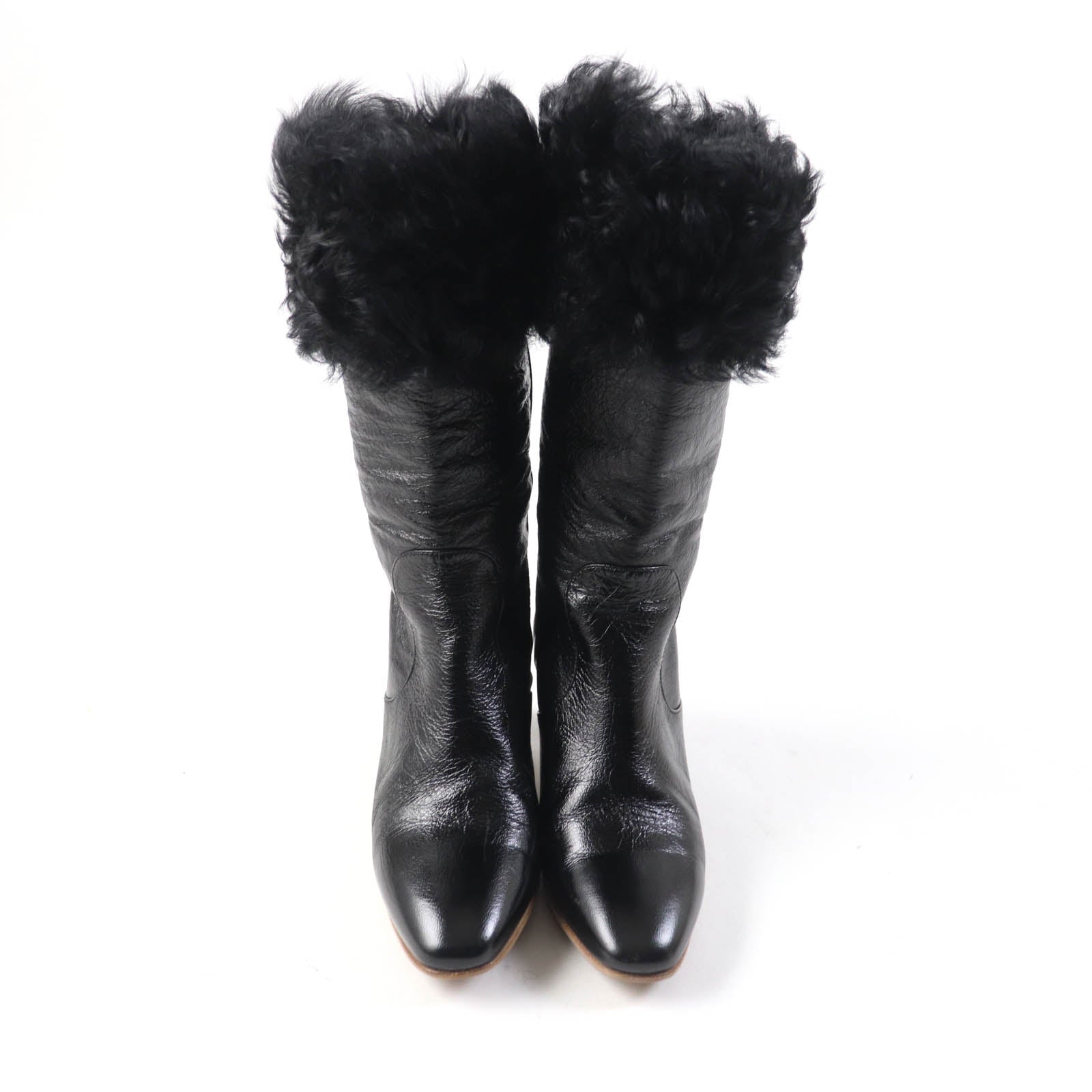 Chanel COCO MarkMetal Fur Leather Knee-high Boots