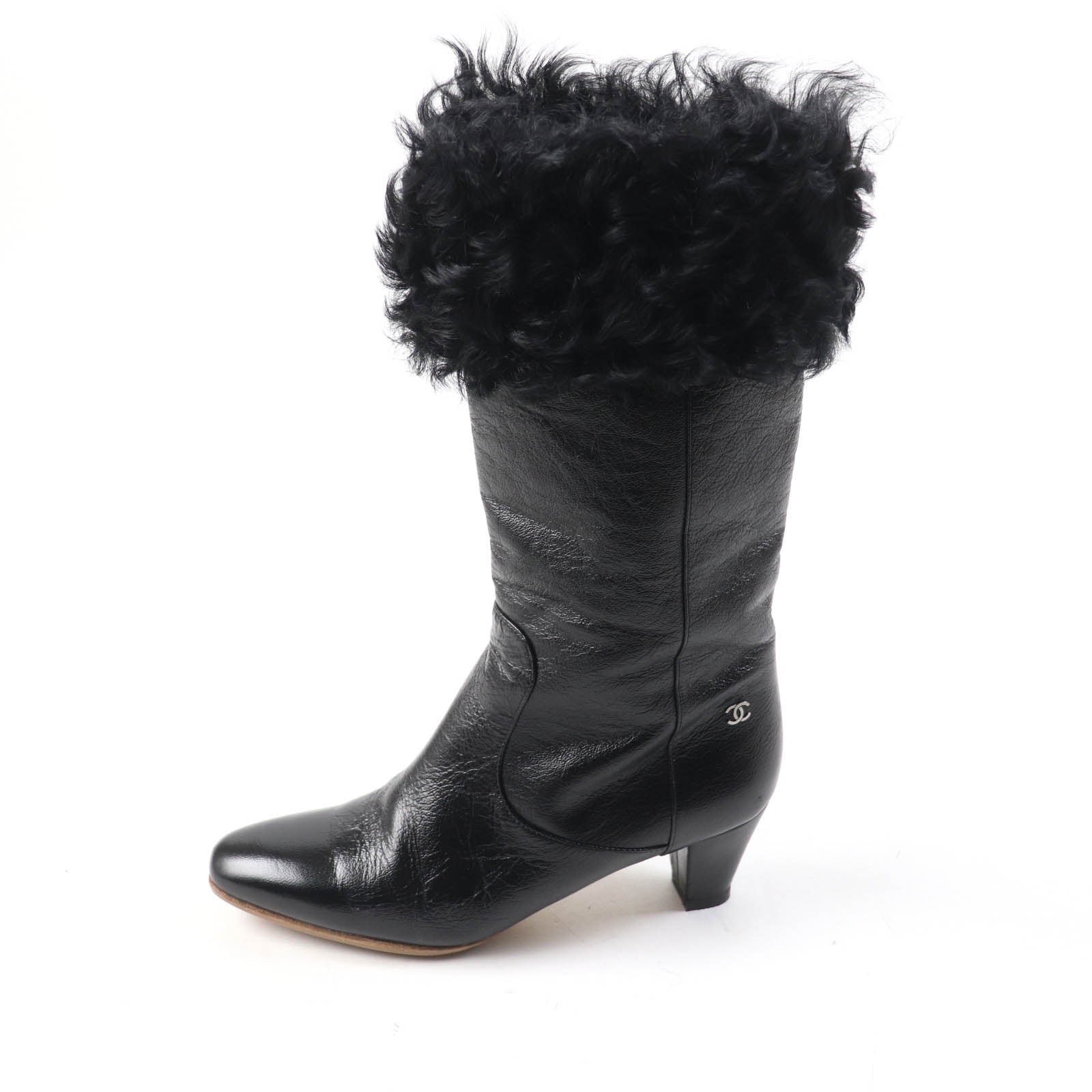 Chanel COCO MarkMetal Fur Leather Knee-high Boots