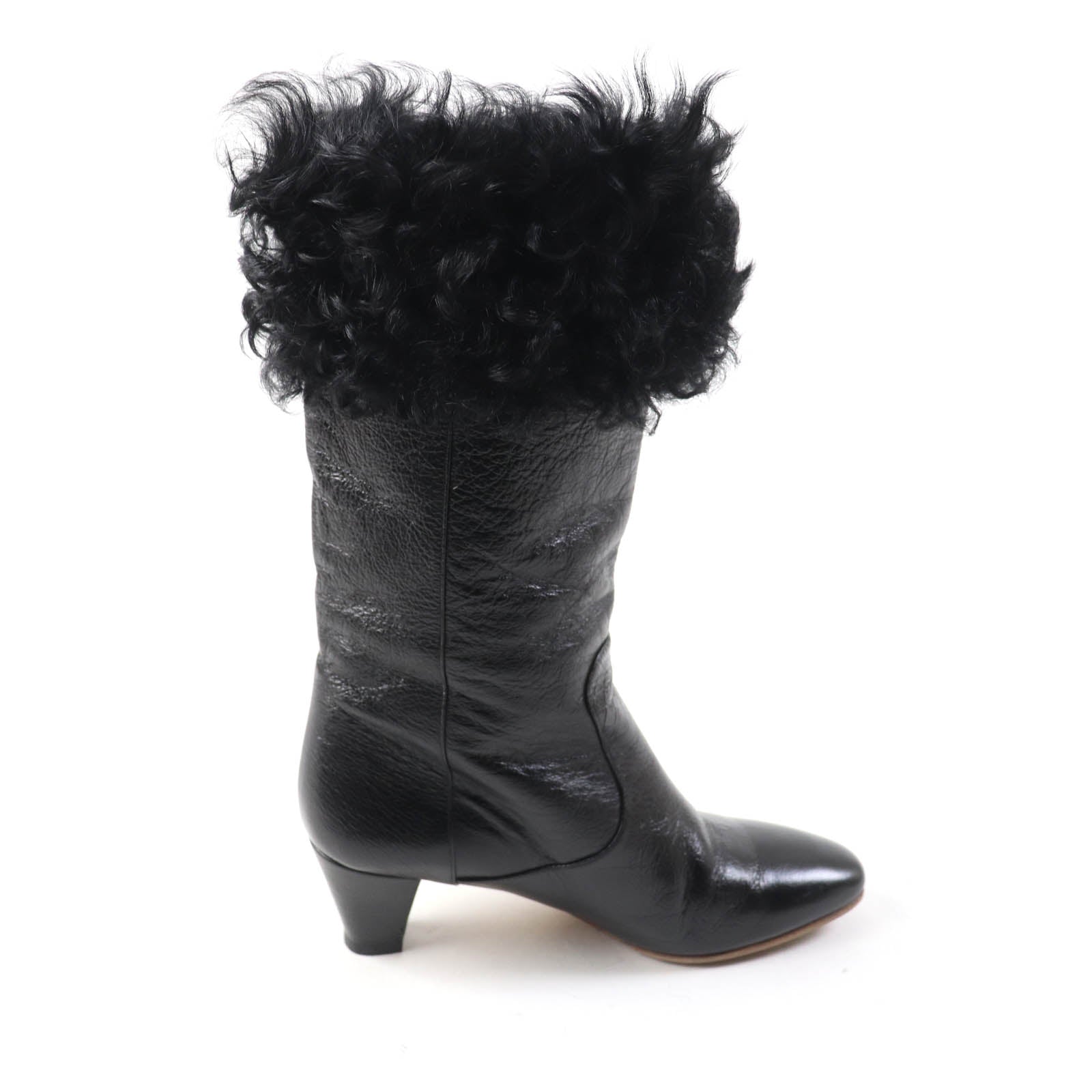 Chanel COCO MarkMetal Fur Leather Knee-high Boots