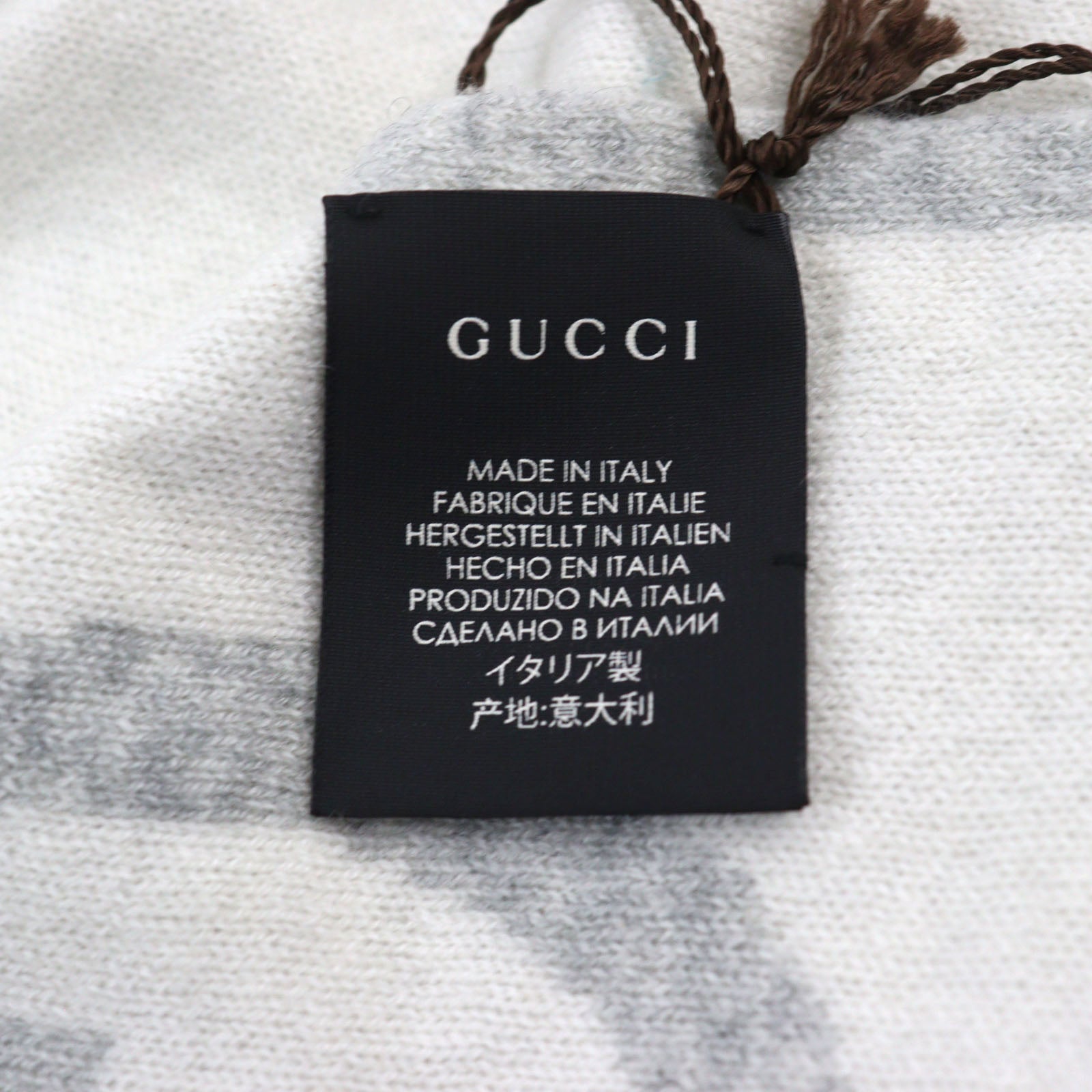 Gucci Cashmere Interlocking G Scarf Gray