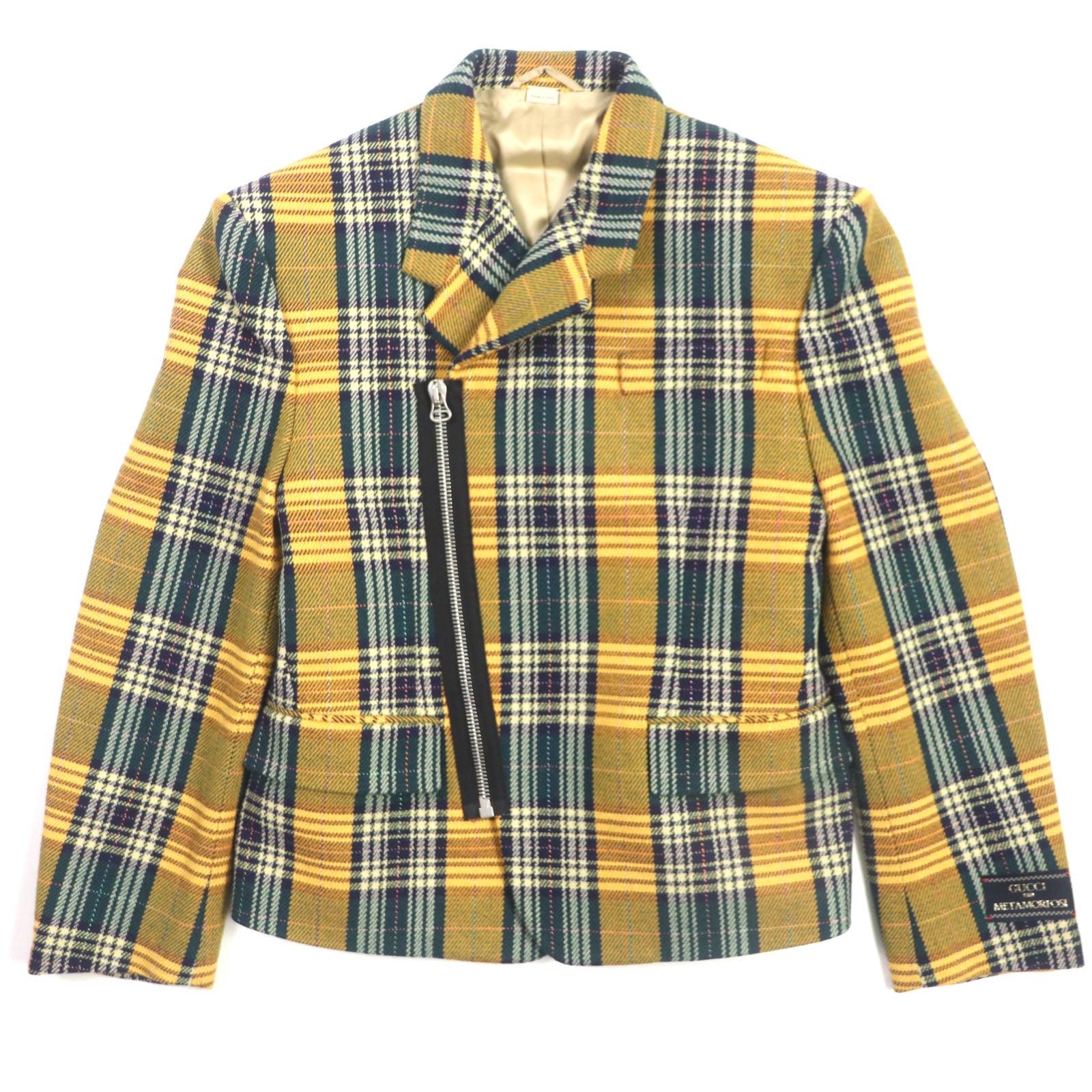 GUCCI METAMORFOSI Wool Nylon Check Jacket 46