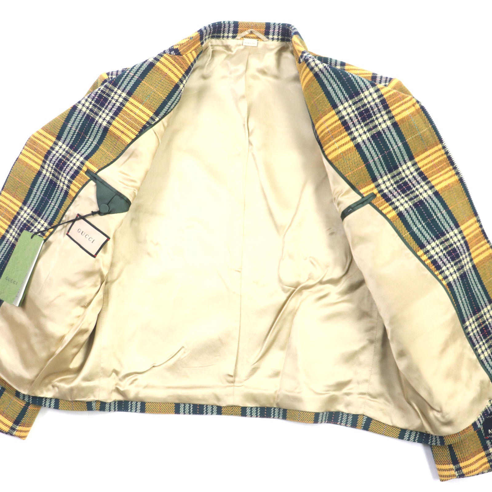 GUCCI METAMORFOSI Wool Nylon Check Jacket 46