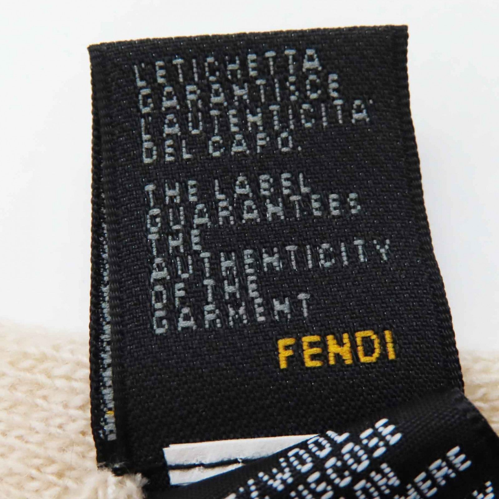 FENDI Wool Viscose Zucca Pattern Knit Scarf