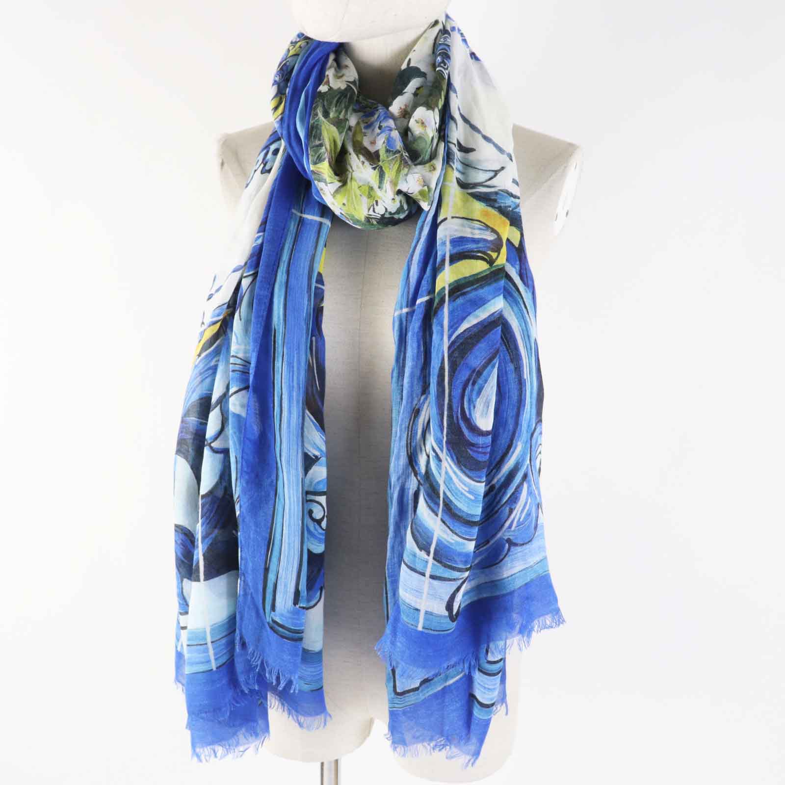 Dolce & Gabbana Modal Cashmere Shawl Blue