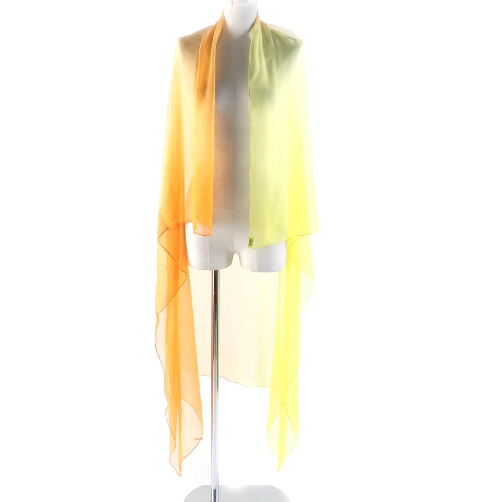 HERMES Silk Chiffon Gradient Shawl 140cm