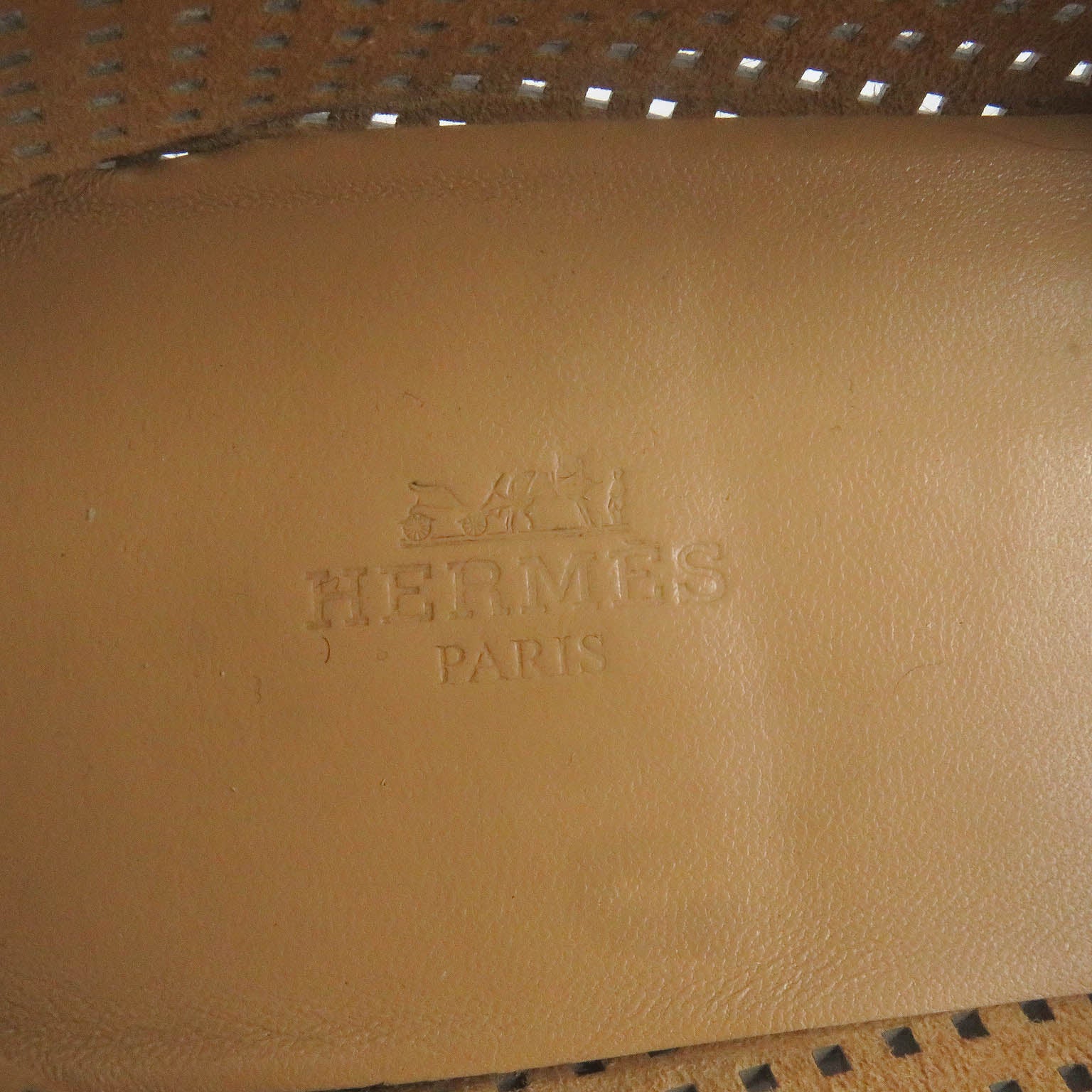 HERMES Suede Leather Eleos Flat Shoes Brown 42.5