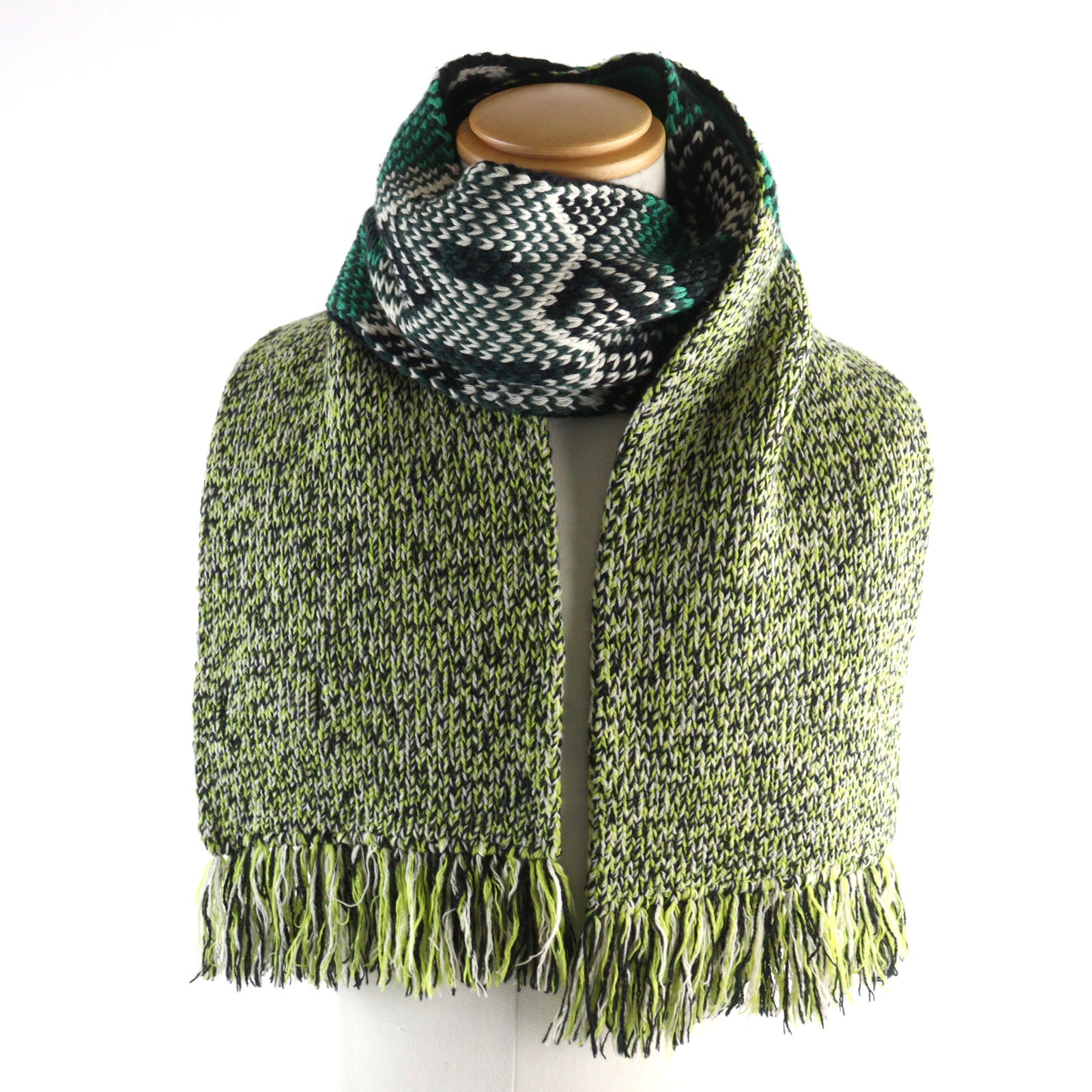 Prada Virgin Wool Cashmere Scarf Green