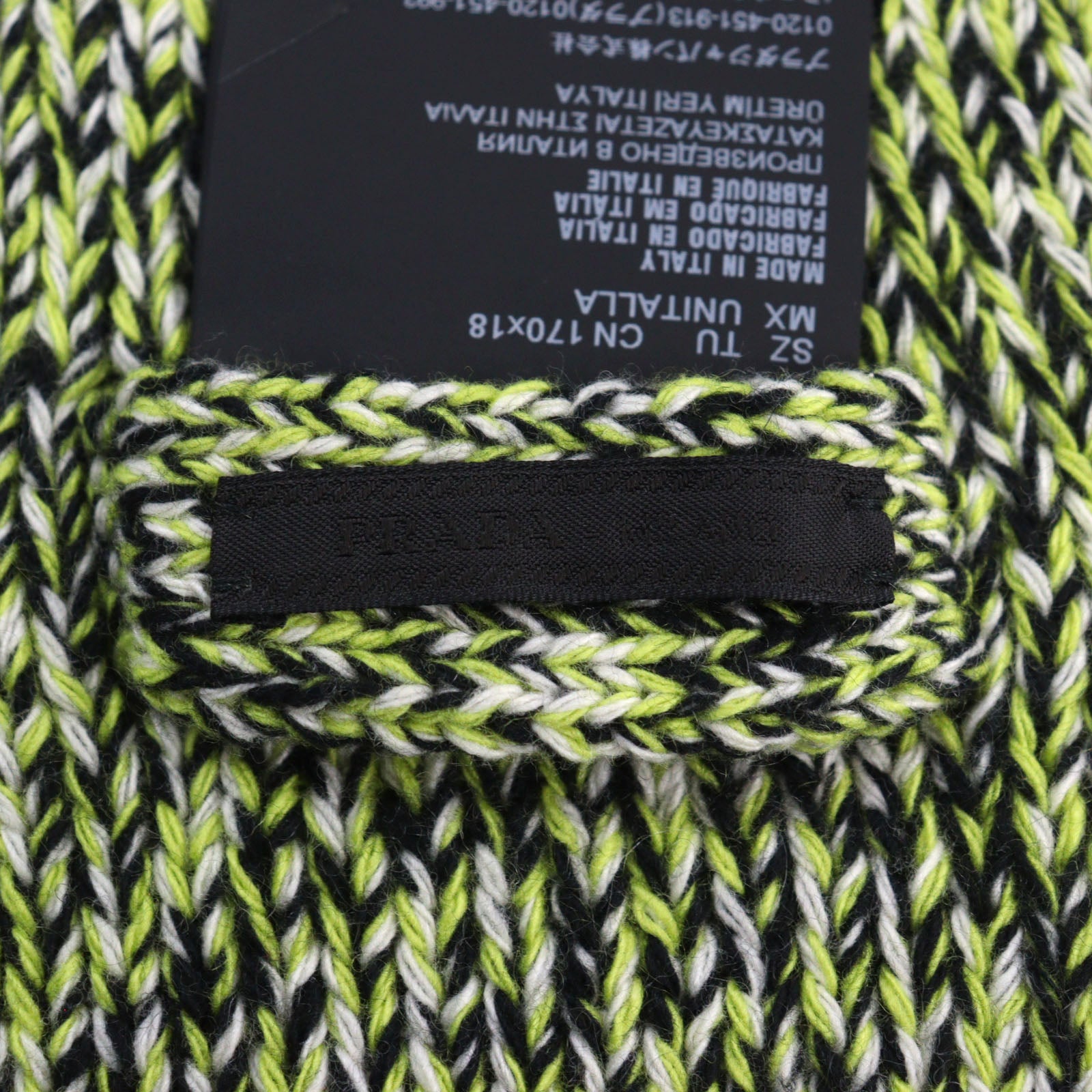 Prada Virgin Wool Cashmere Scarf Green