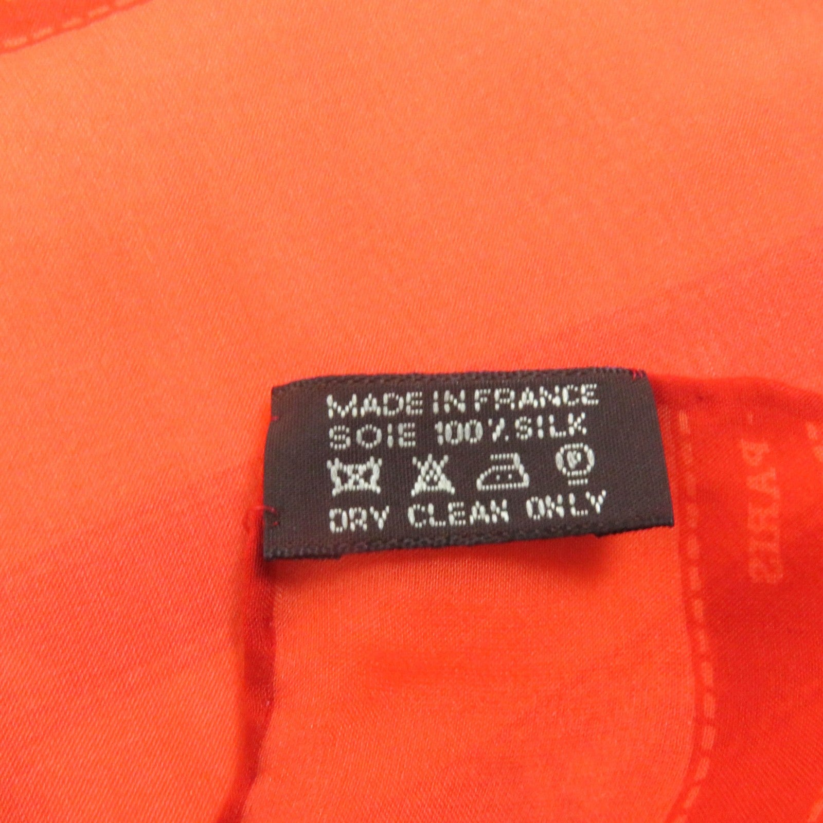 HERMES Silk Bolduc Chiffon Stole Shawl Orange