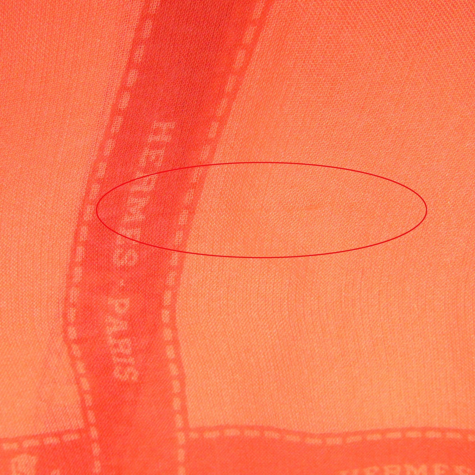 HERMES Silk Bolduc Chiffon Stole Shawl Orange