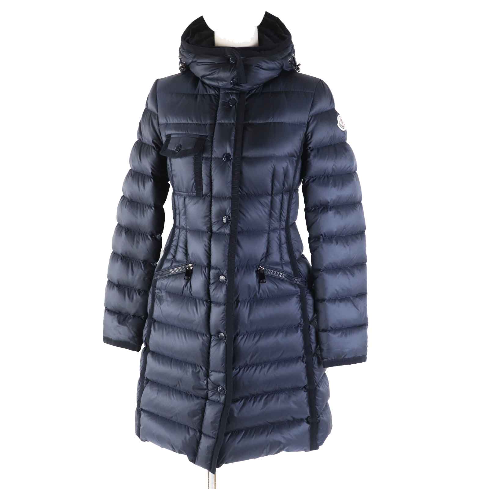 Moncler HERMINE Nylon Down Coat Navy Women