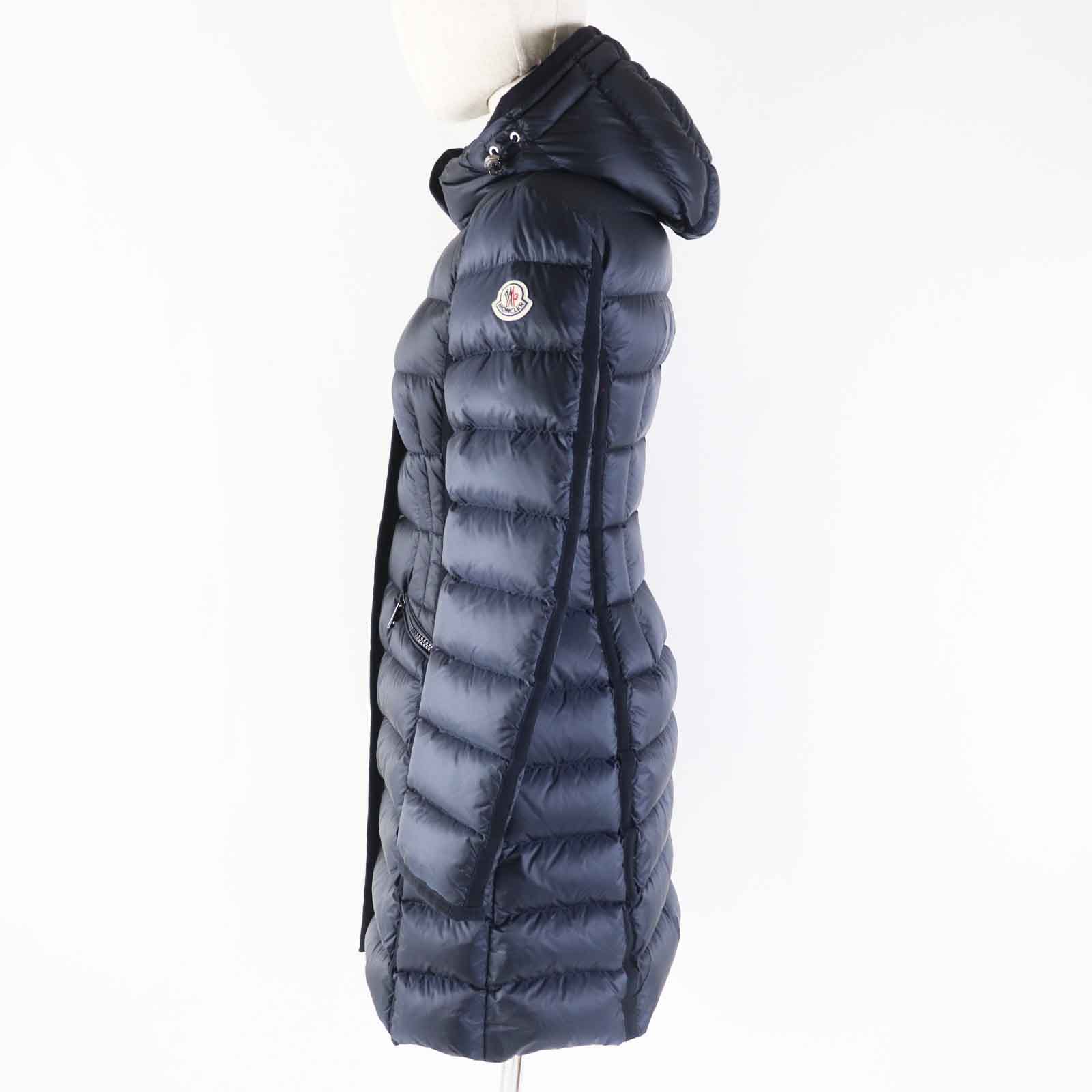 Moncler HERMINE Nylon Down Coat Navy Women