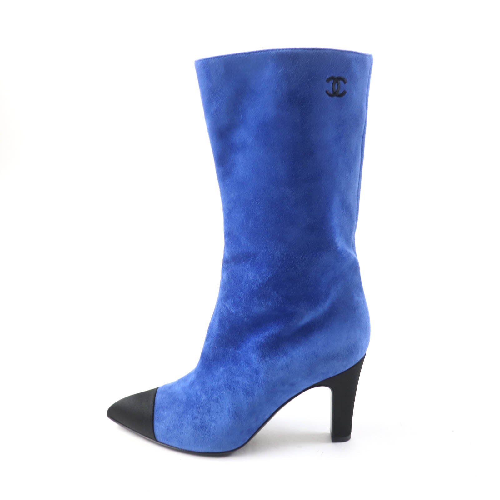 Chanel G33119 Gabrielle Coco Satin Suede Short Boots