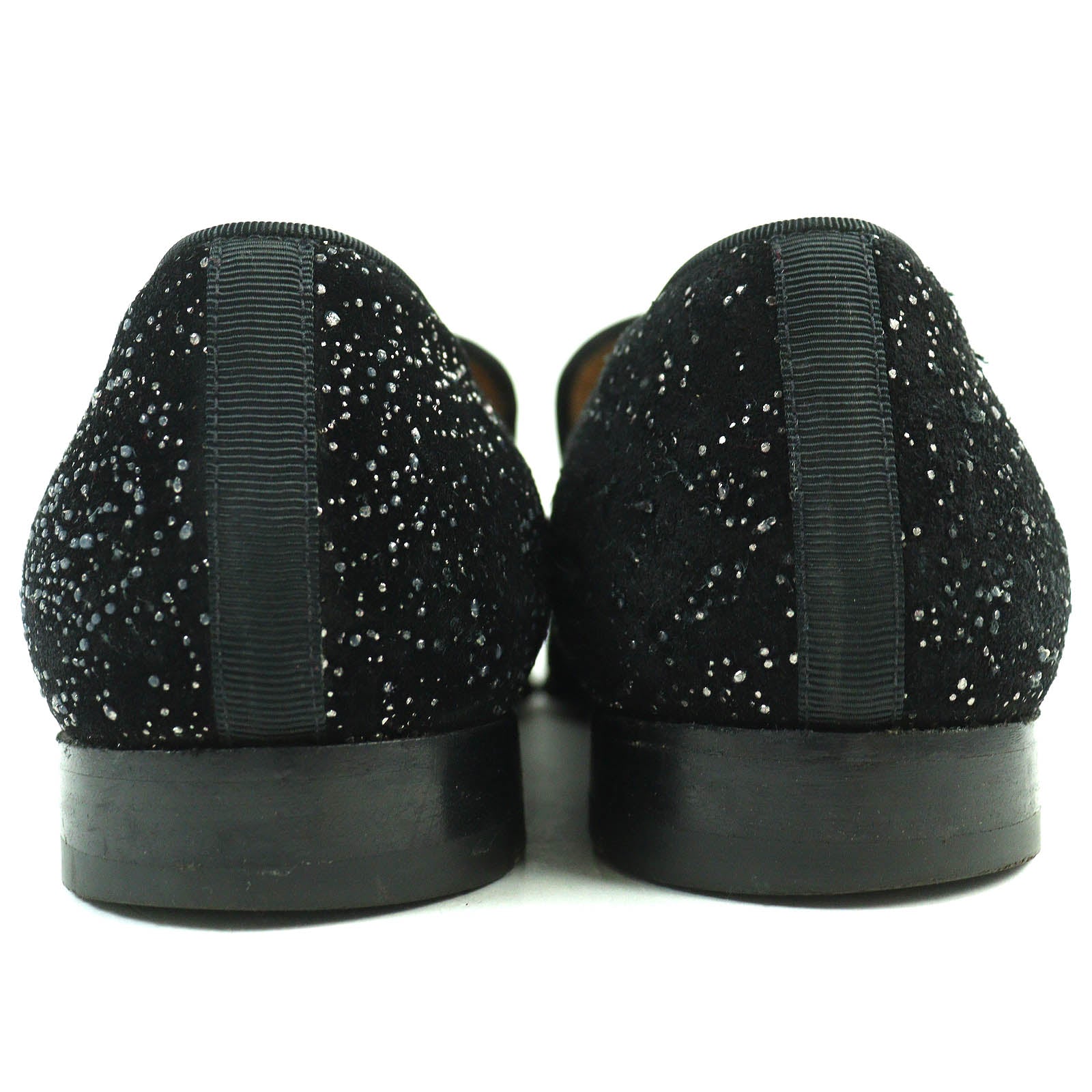 Christian Louboutin Glitter Suede Leather Shoes Black