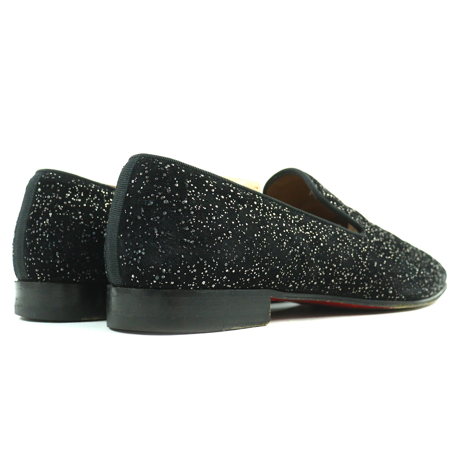 Christian Louboutin Glitter Suede Leather Shoes Black