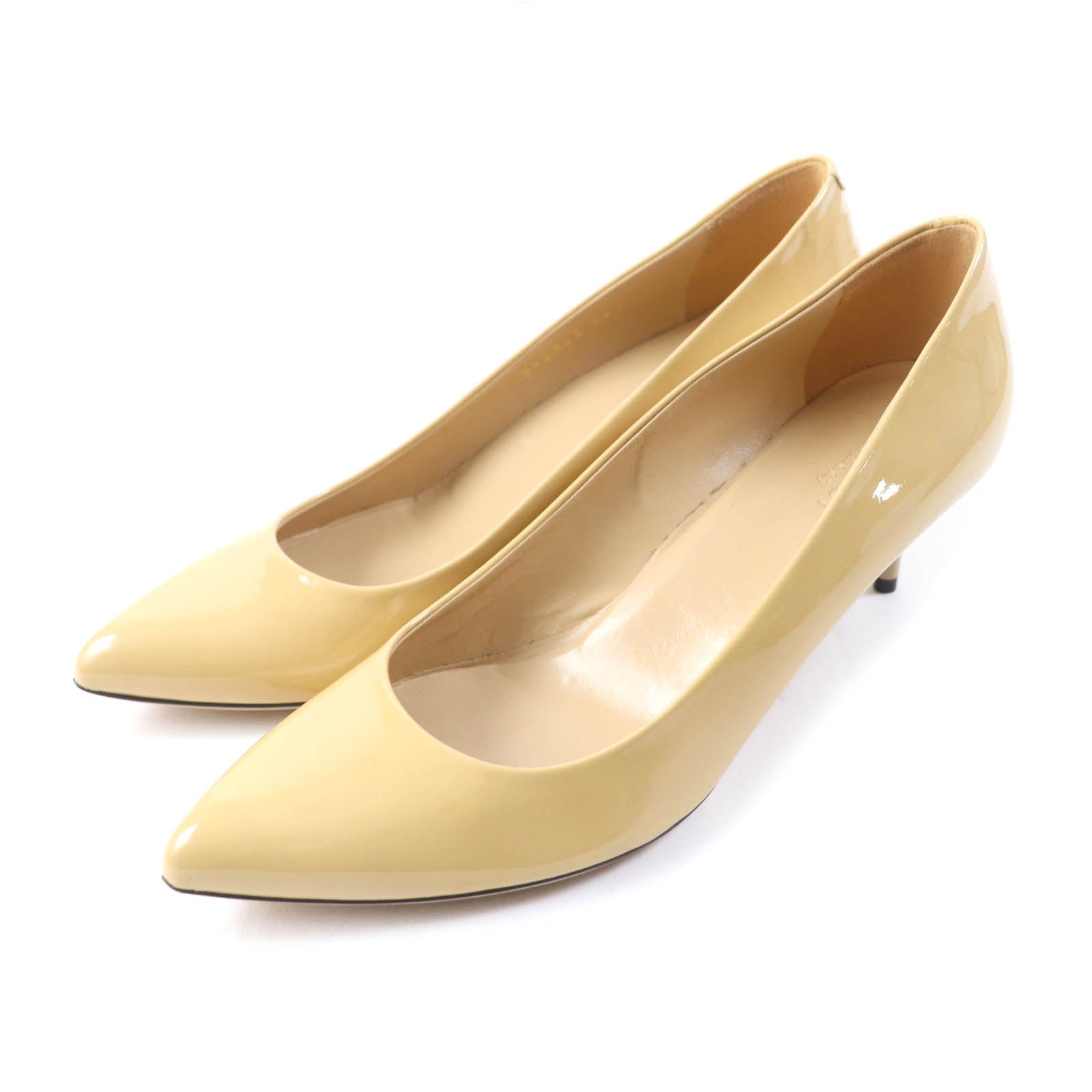 GUCCI Patent Leather Pumps Beige 36.5