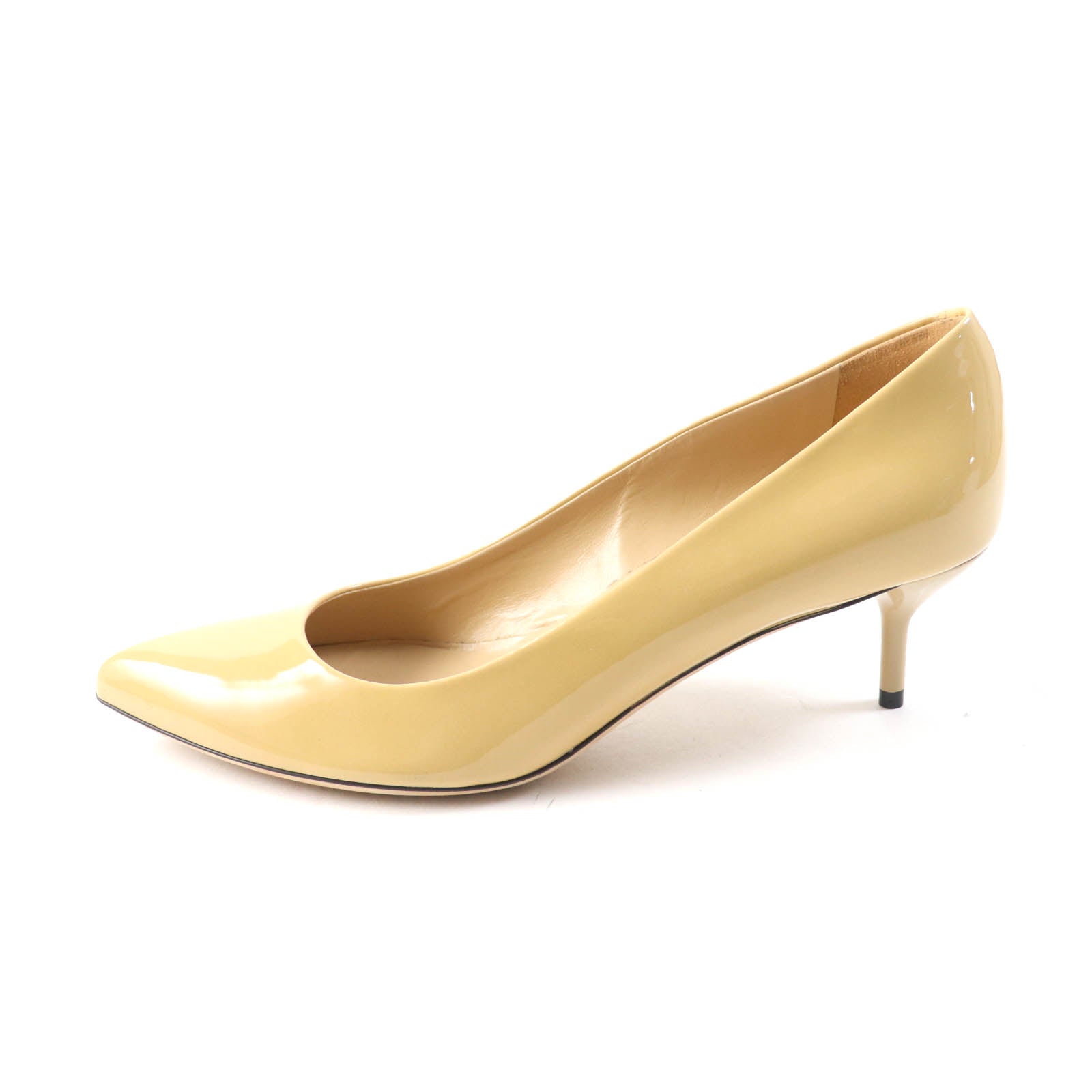 GUCCI Patent Leather Pumps Beige 36.5