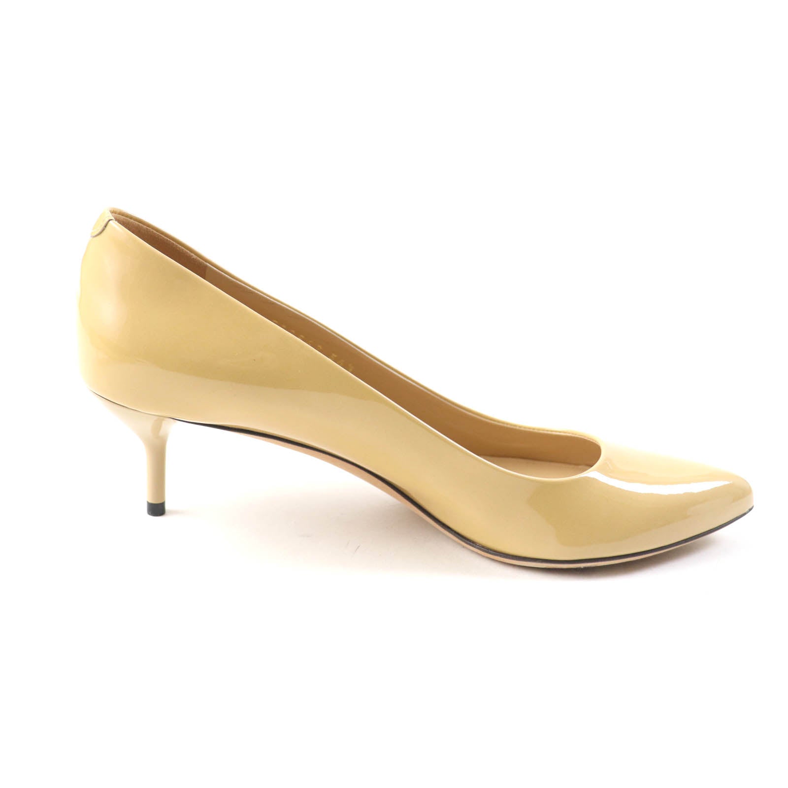 GUCCI Patent Leather Pumps Beige 36.5