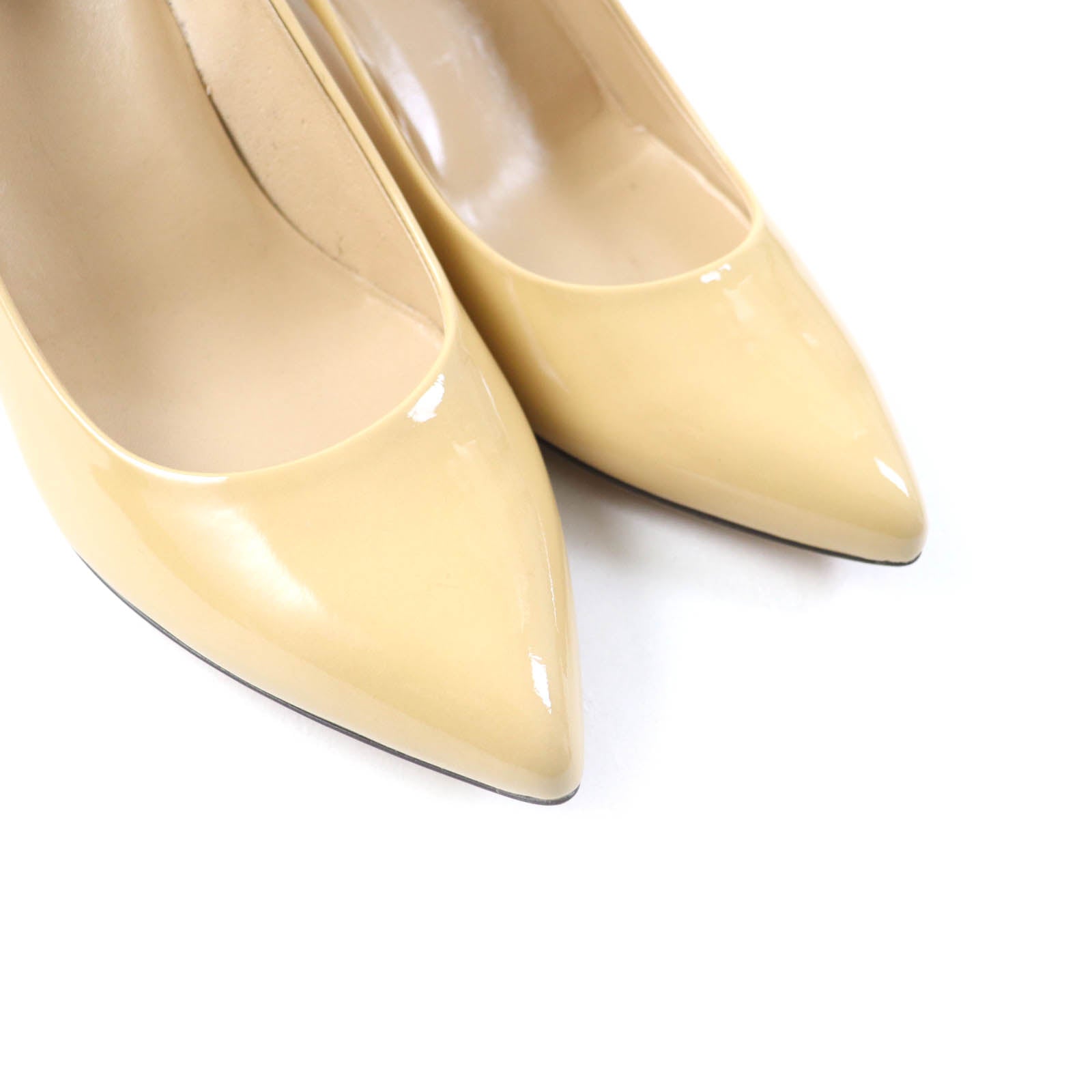 GUCCI Patent Leather Pumps Beige 36.5