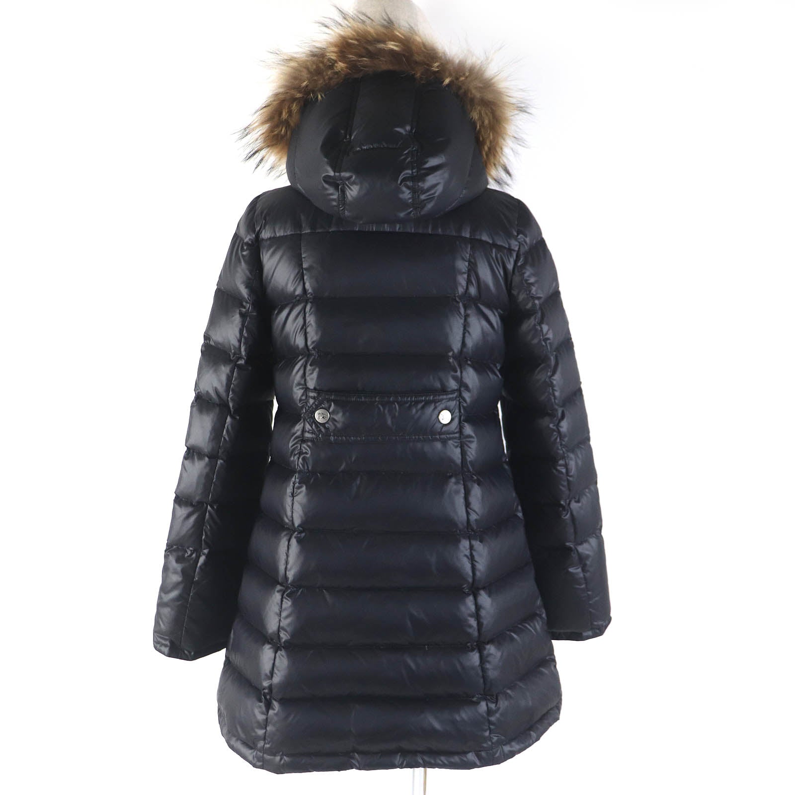 Burberry Checkered Hooded Down Coat Black Women