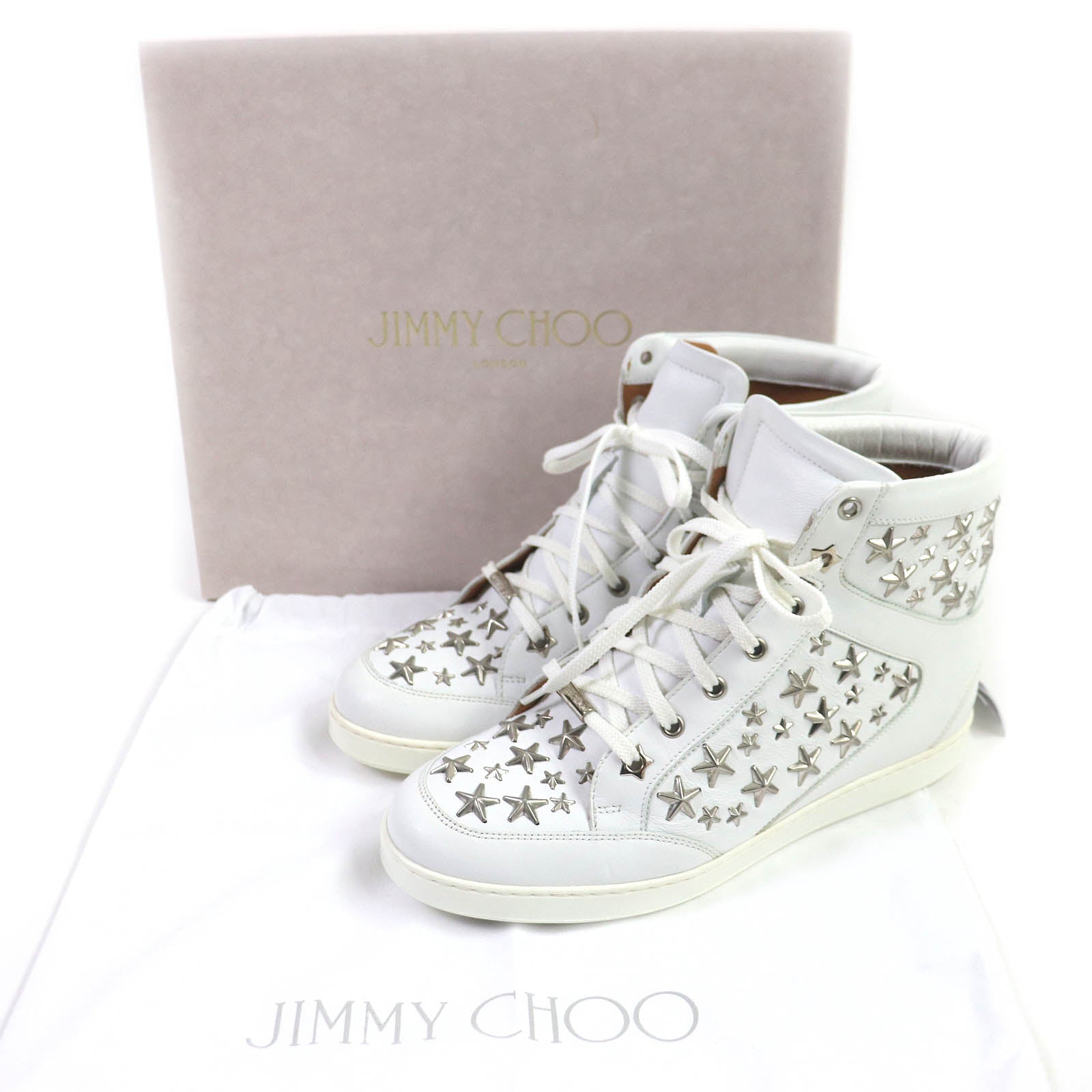 Jimmy Choo Star Studs Leather Sneakers