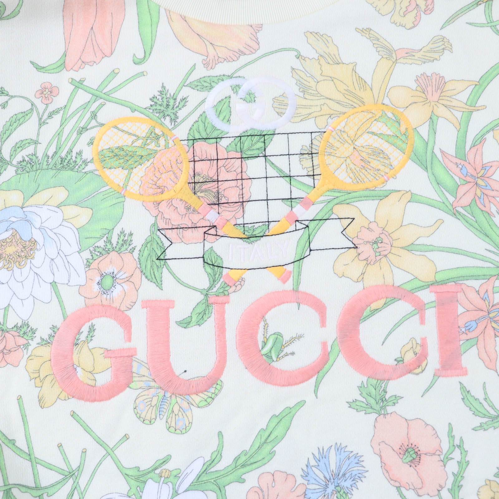 GUCCI Floral Logo Sweatshirt XS Ivory