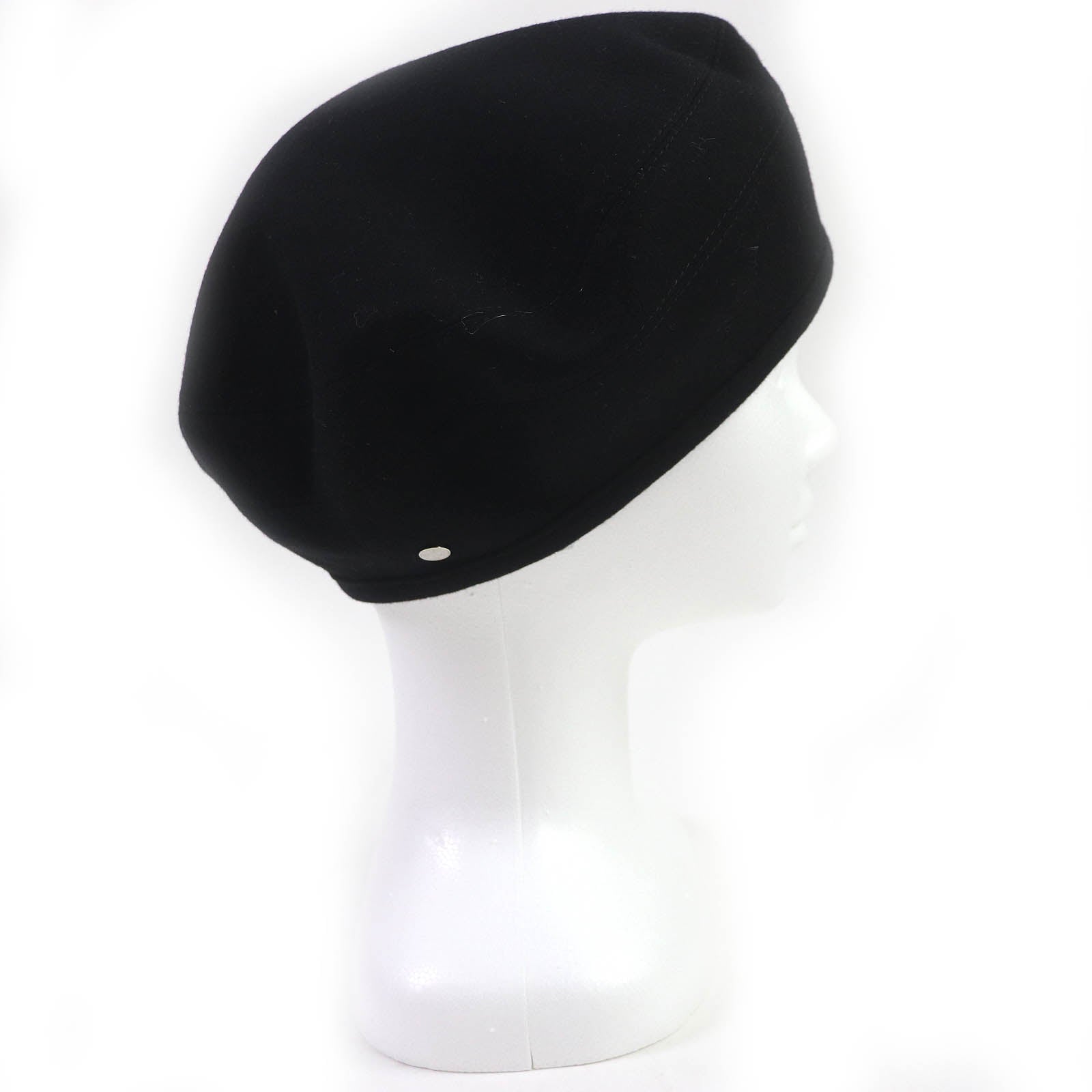 Hermes Cashmere Beret Hat Black 58