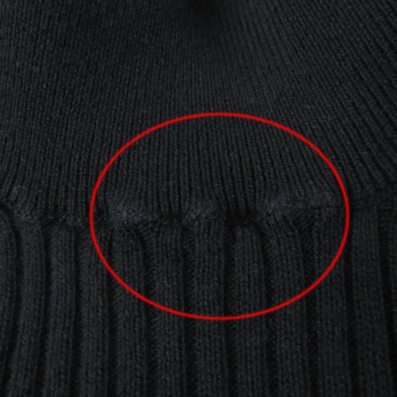 PRADA Cotton Ribbed Knit High Neck Black 36