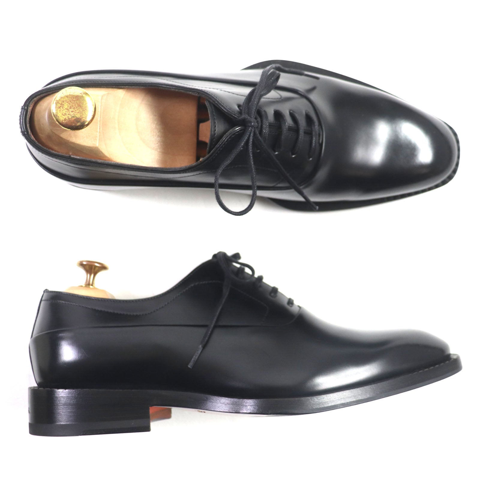 a.testoni Leather Lace-up Shoes Black