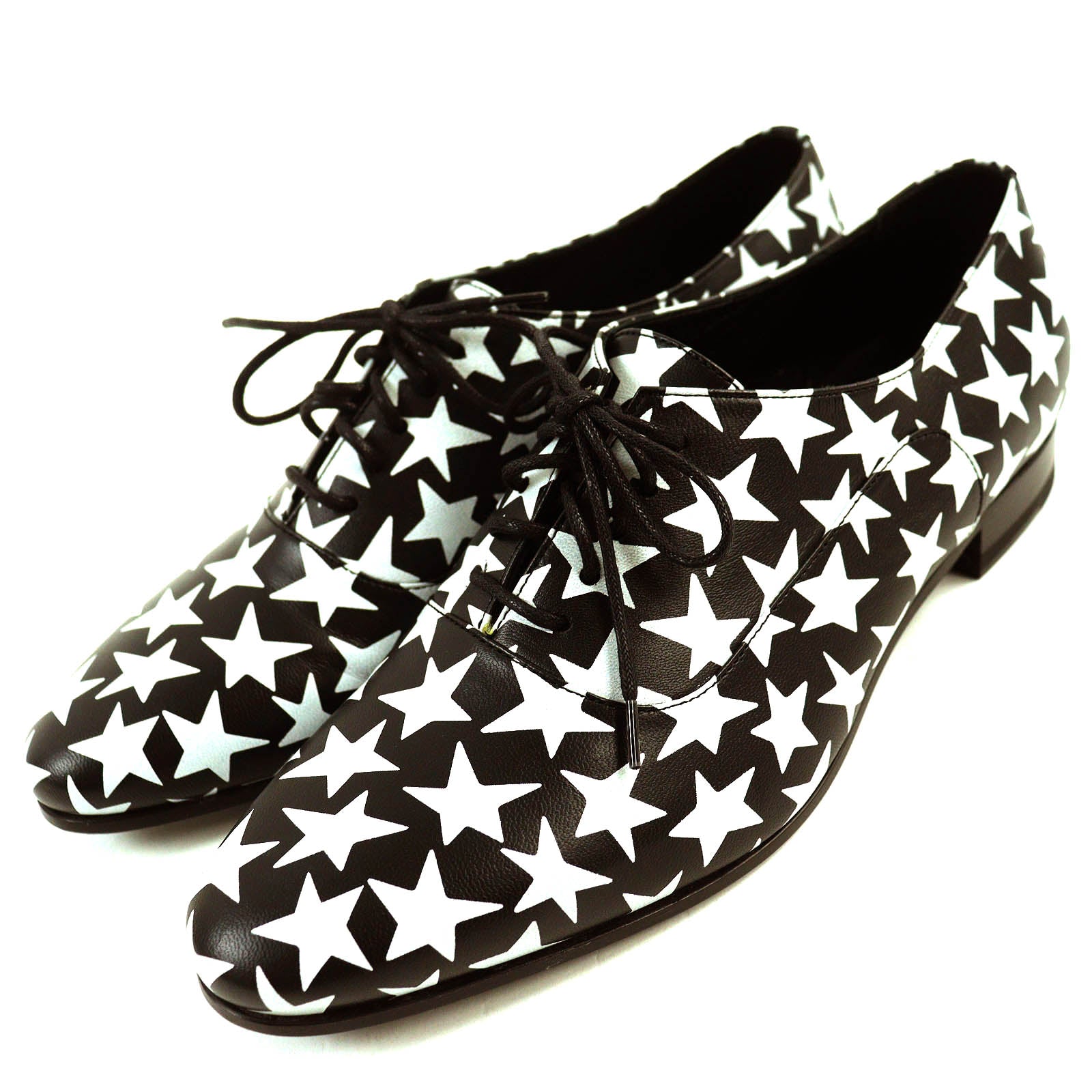 Saint Laurent Star Lace-up Leather Shoes 37