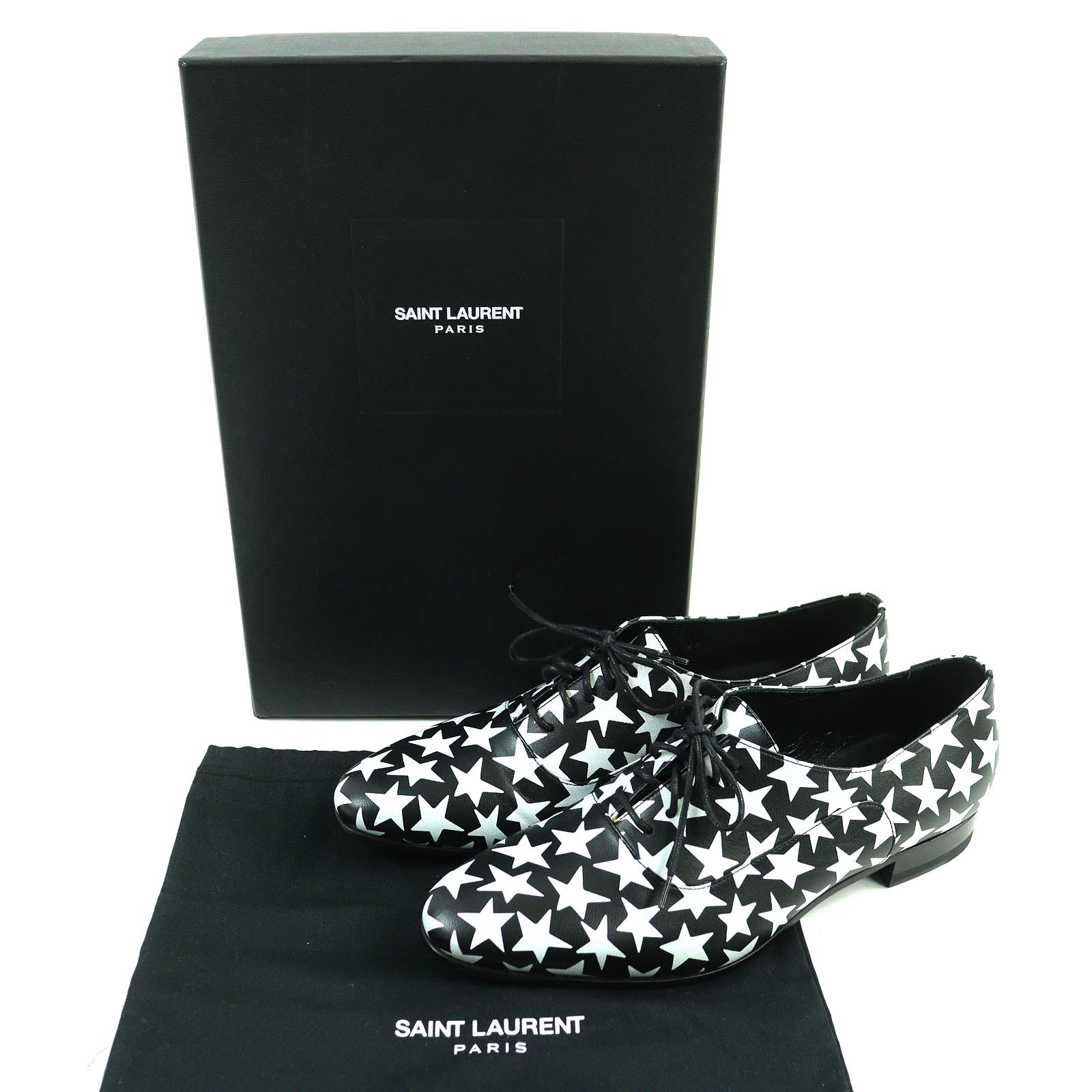 Saint Laurent Star Lace-up Leather Shoes 37