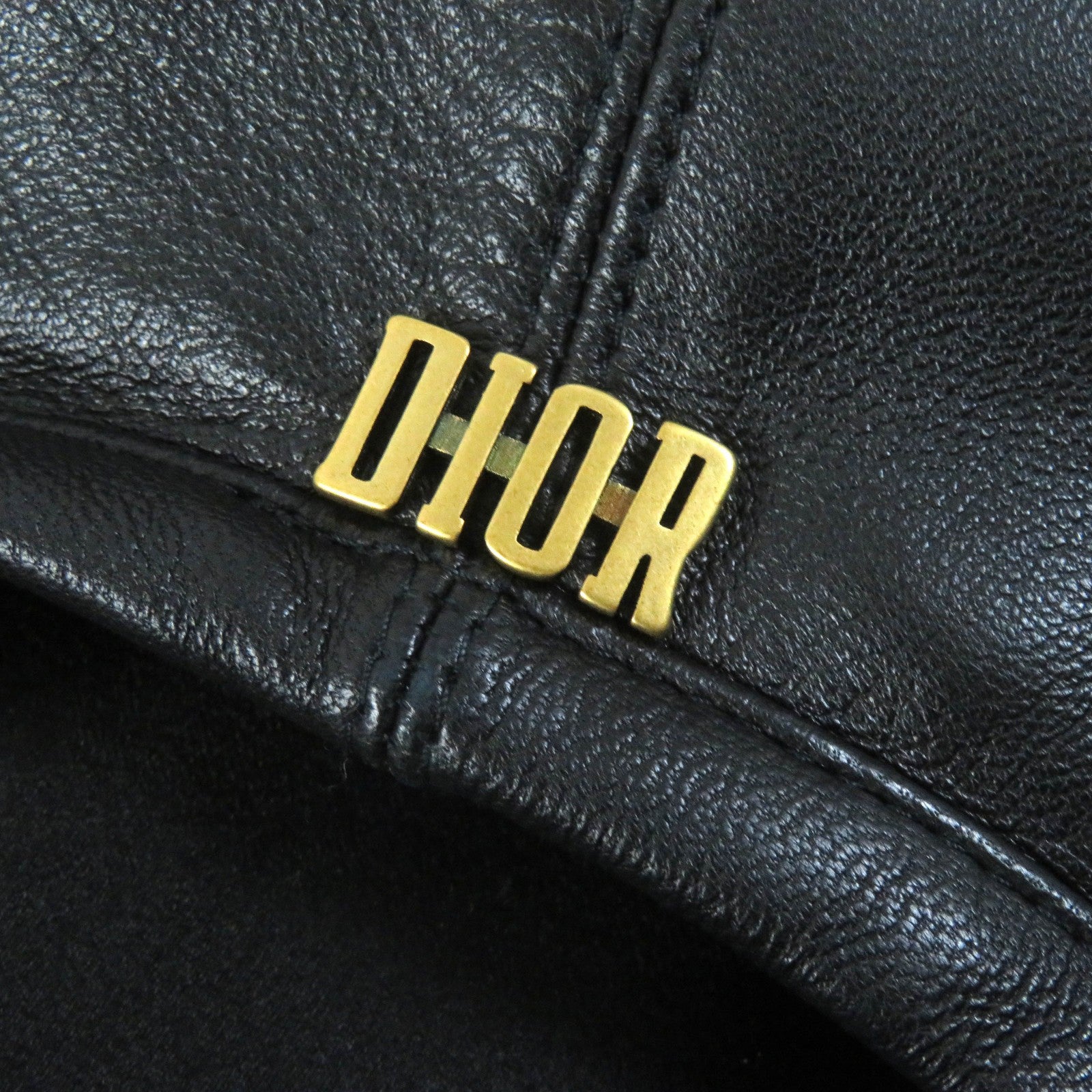 Dior Lamb Leather Silk Beret Hat Black