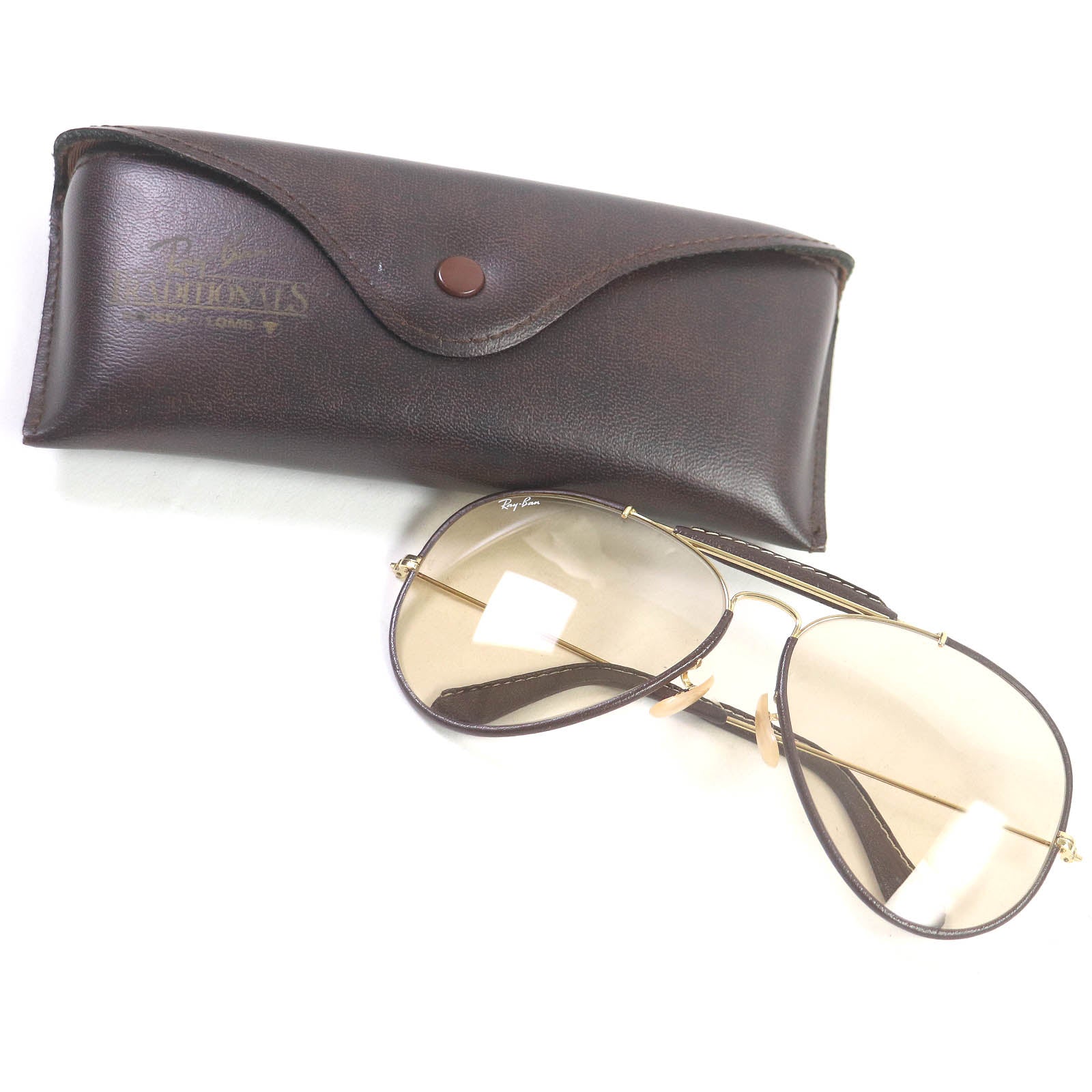 Ray-Ban B&L Pilot Sunglasses Brown Gold