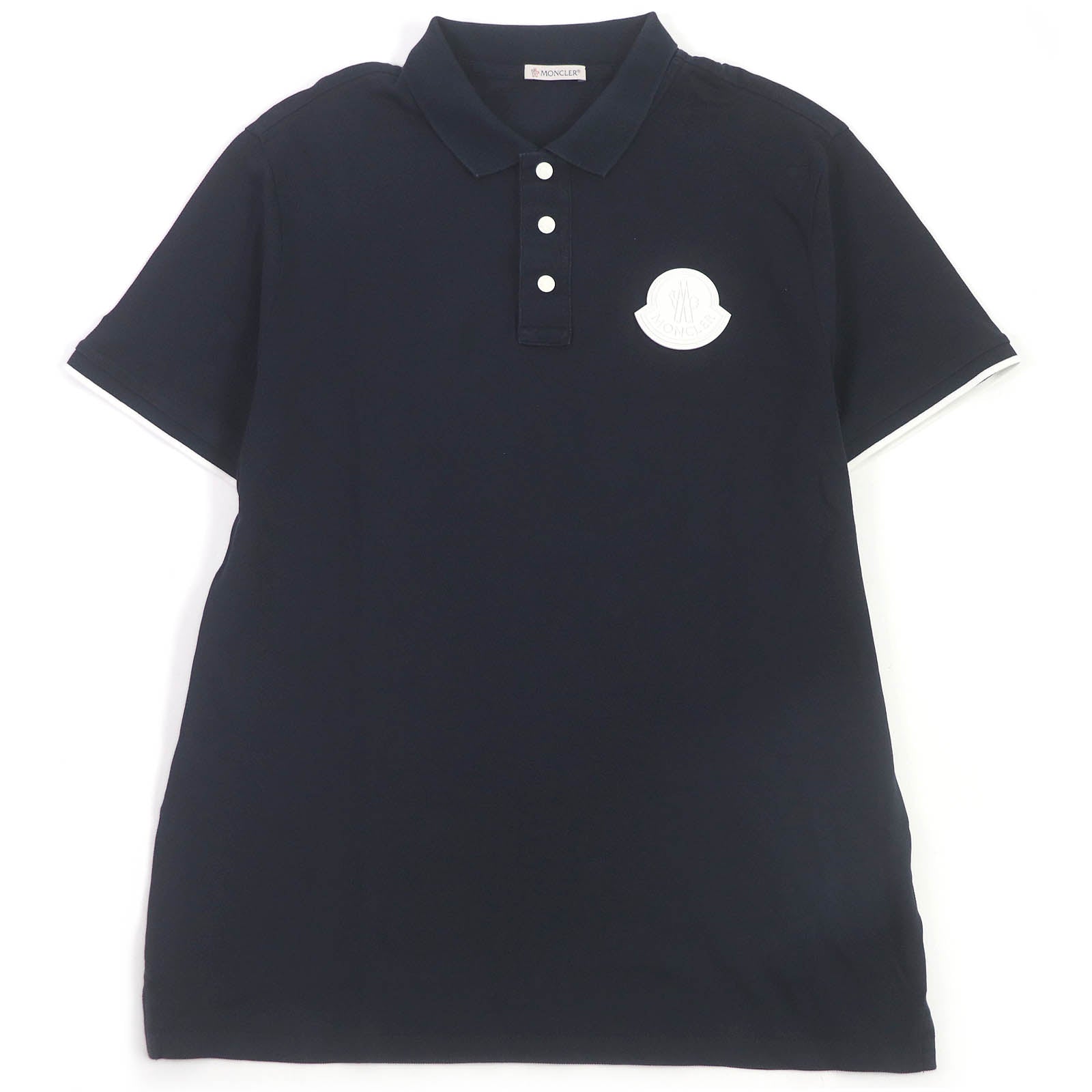 Moncler Cotton Polo Shirt Navy L