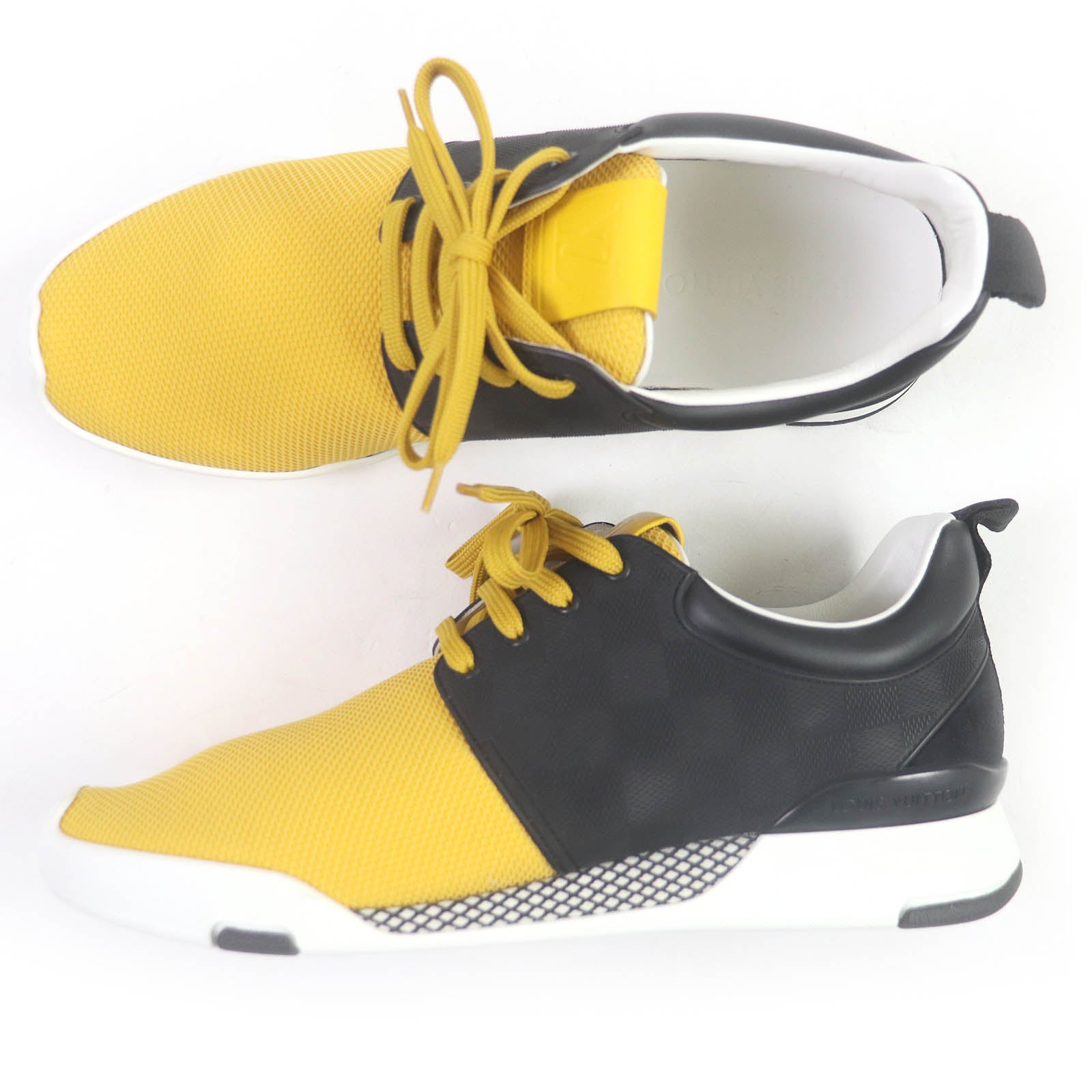 Louis Vuitton Damier Leather Sneakers Yellow Black