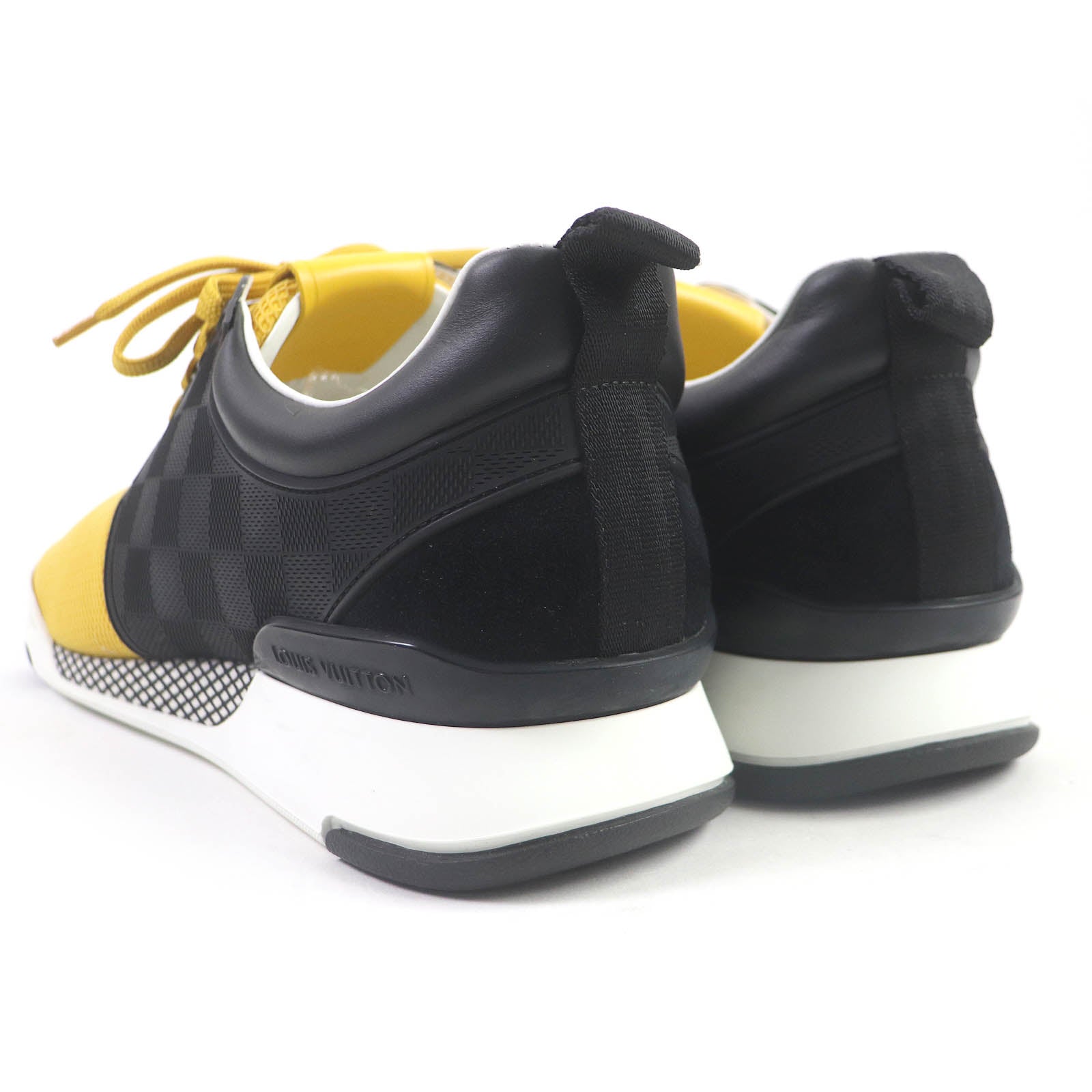 Louis Vuitton Damier Leather Sneakers Yellow Black