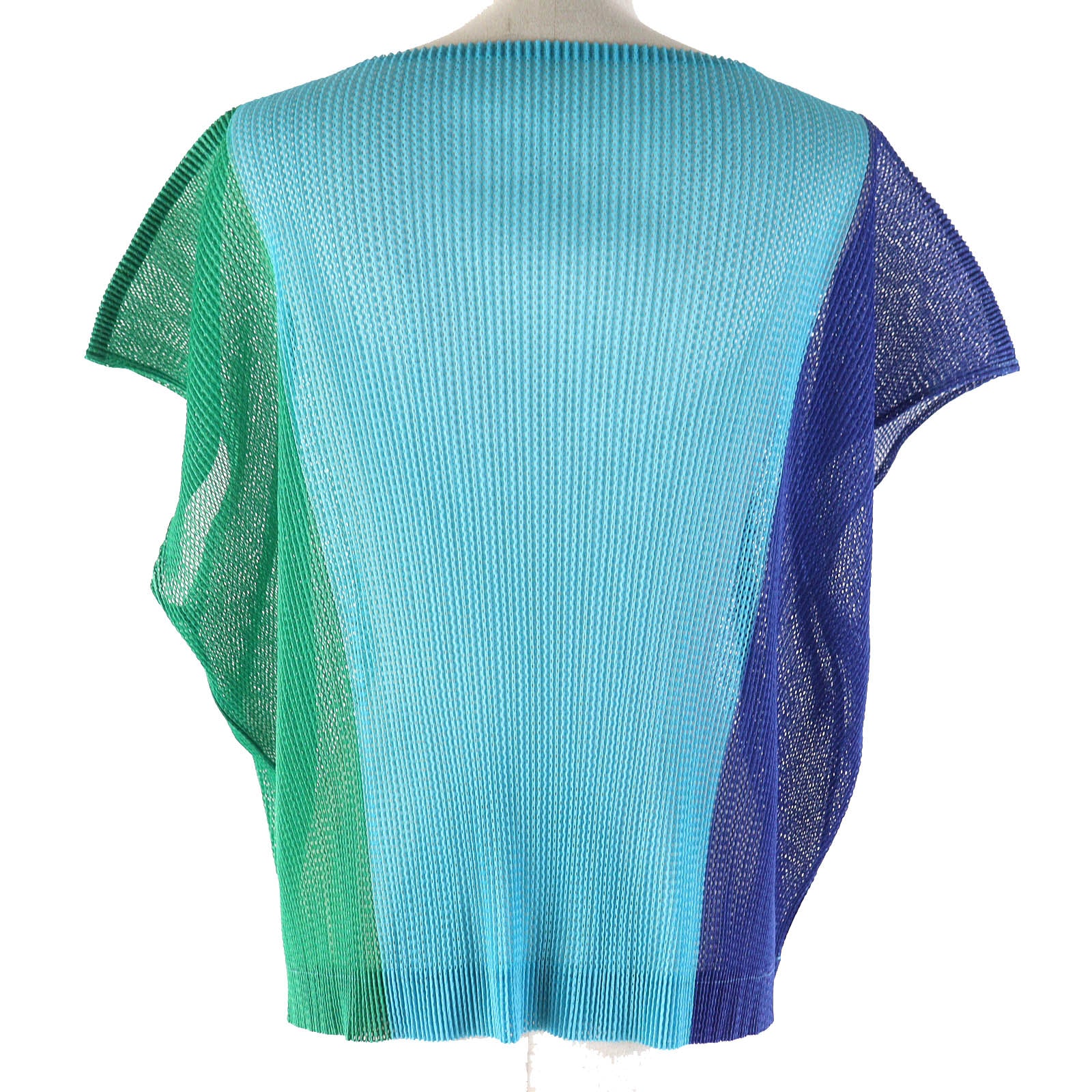 PLEATS PLEASE Mesh Top Green Blue Women