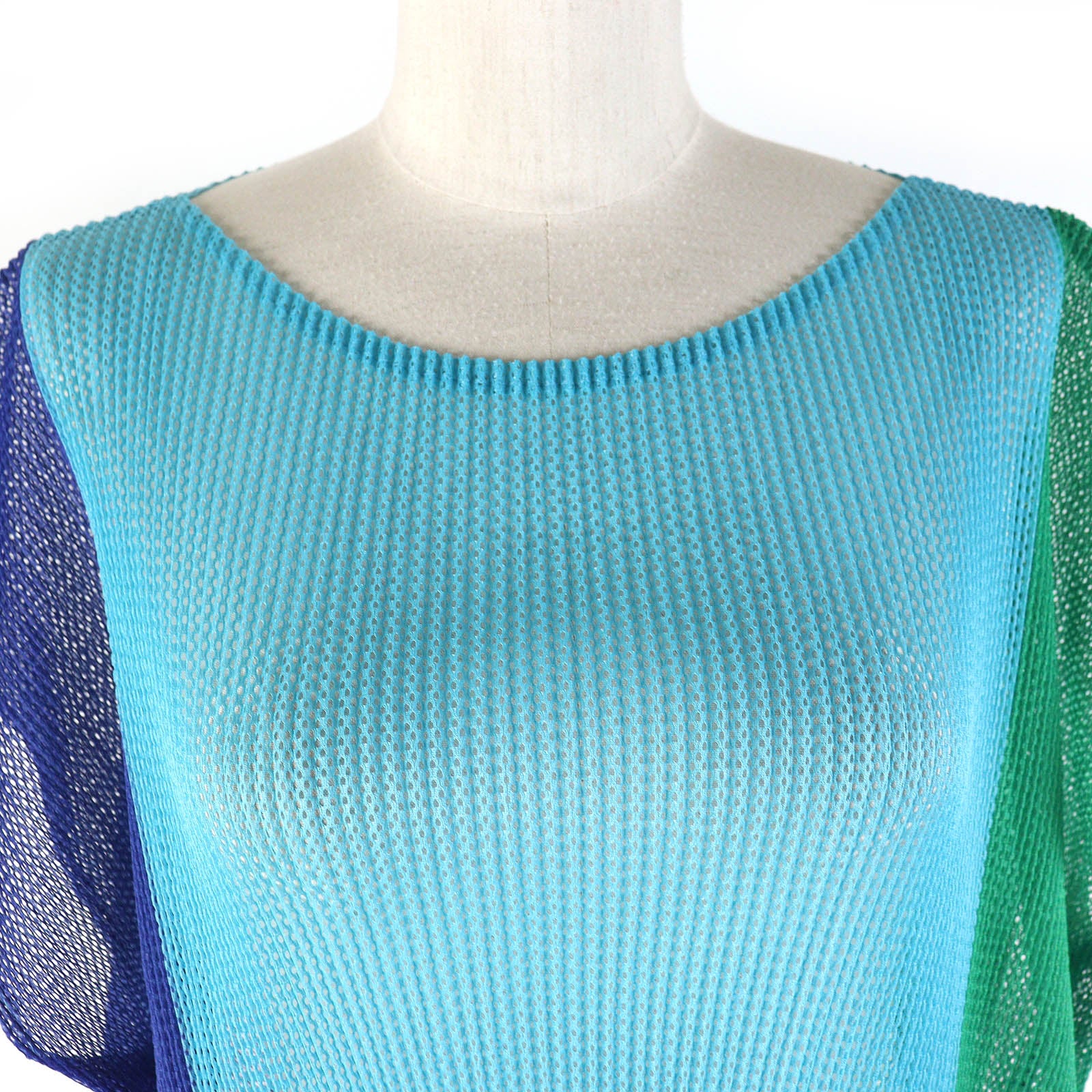 PLEATS PLEASE Mesh Top Green Blue Women