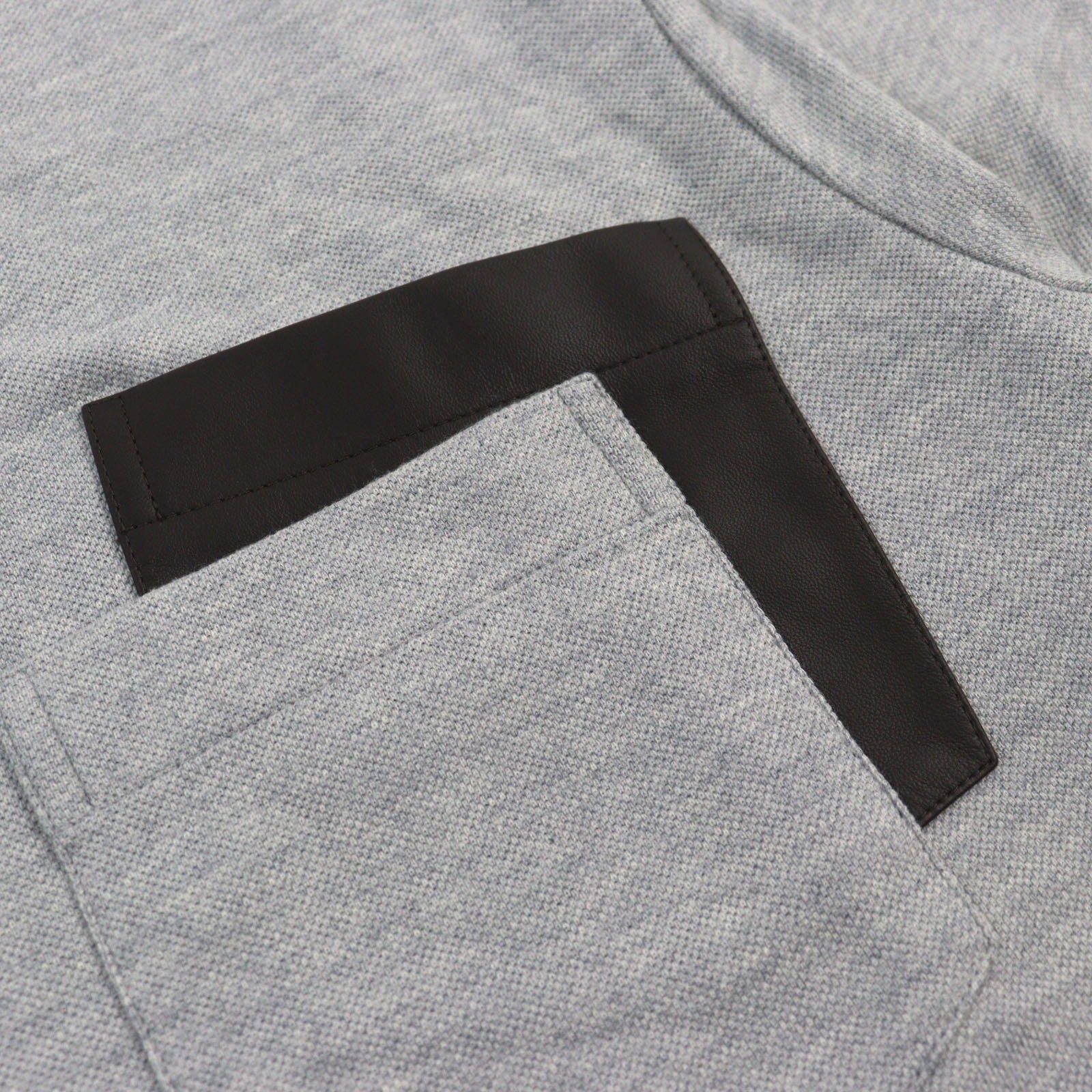 Hermes Cotton Cashmere Leather T-shirt Gray M