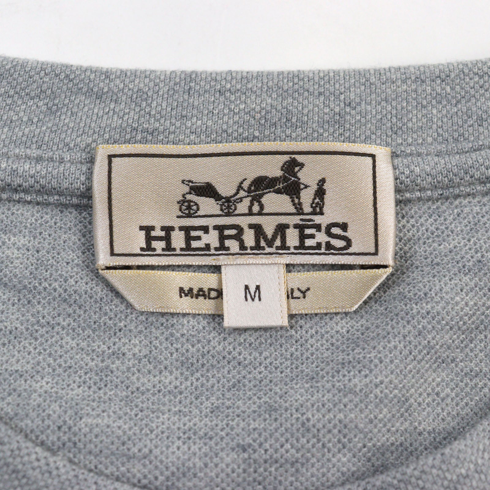 Hermes Cotton Cashmere Leather T-shirt Gray M