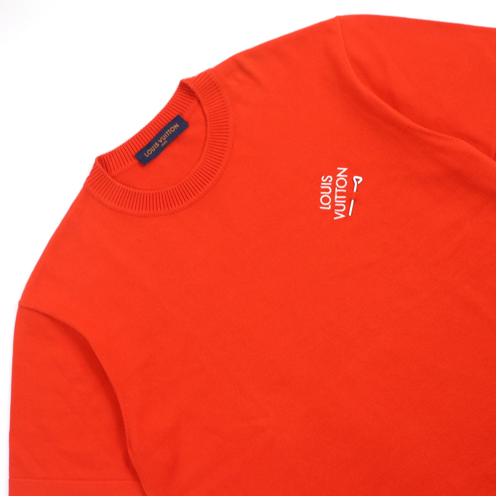 Louis Vuitton Cotton Signature Knit T-Shirt Orange L