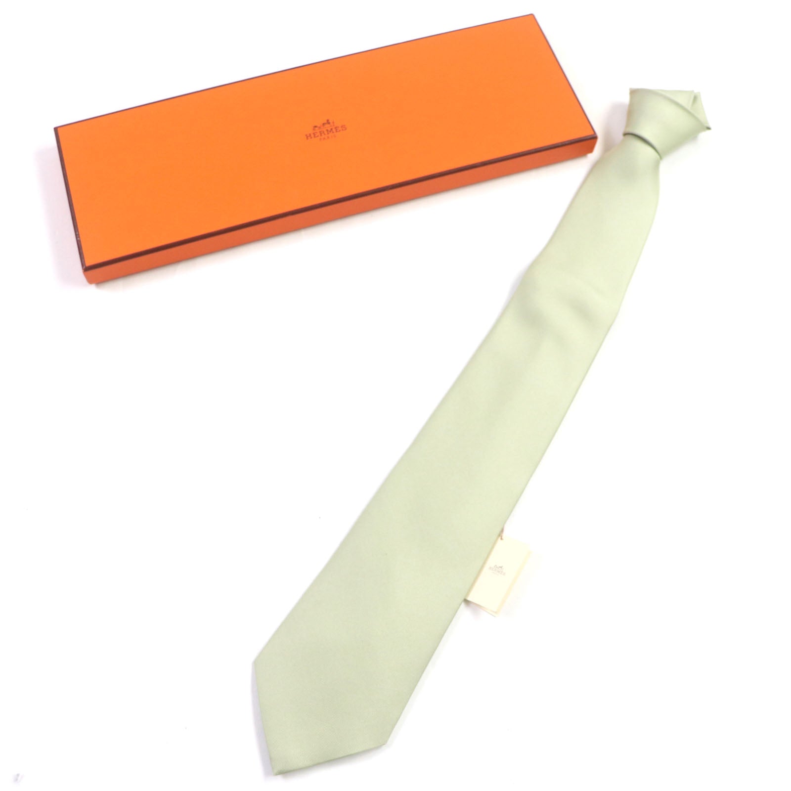 HERMES Silk Clavat Tie Light Khaki