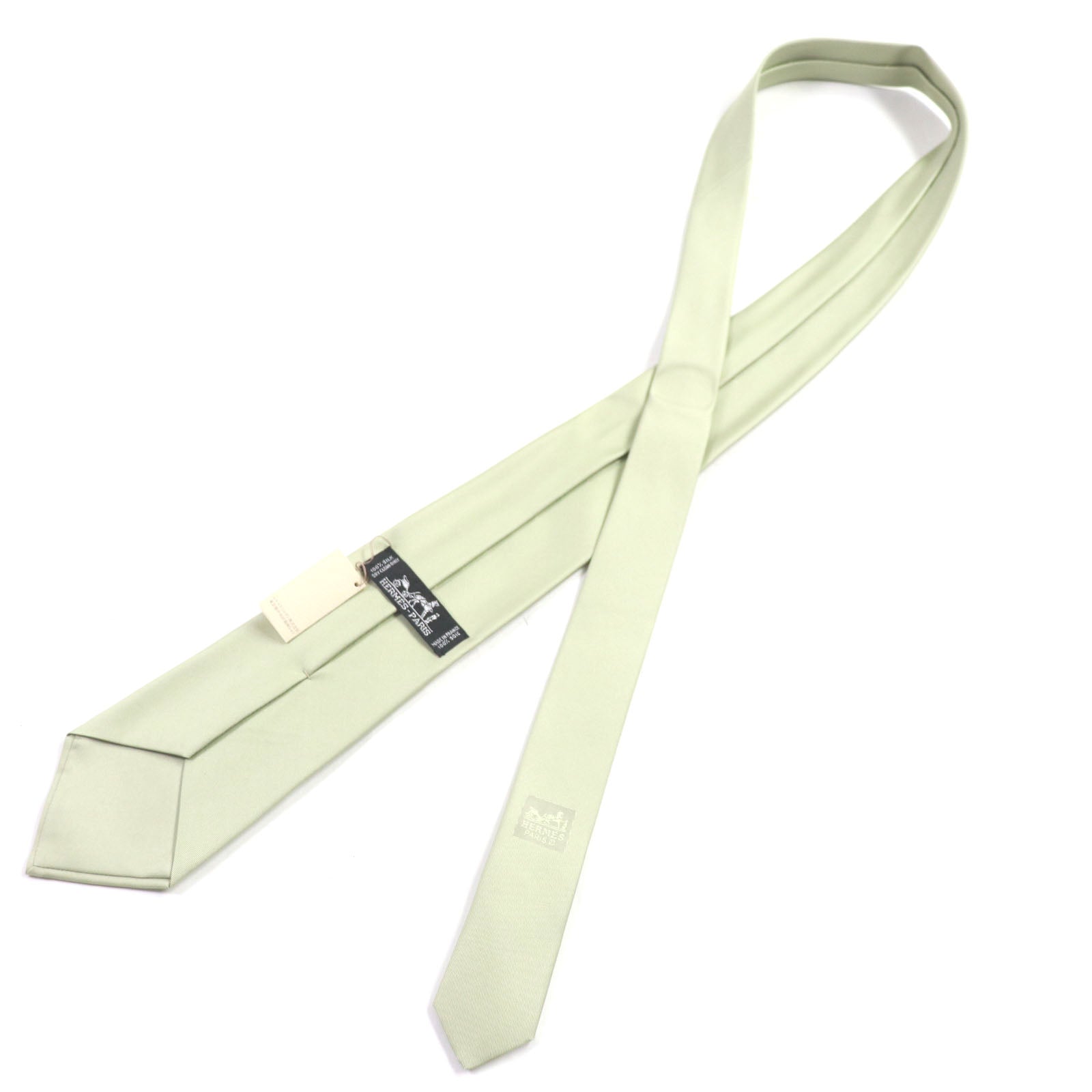 HERMES Silk Clavat Tie Light Khaki