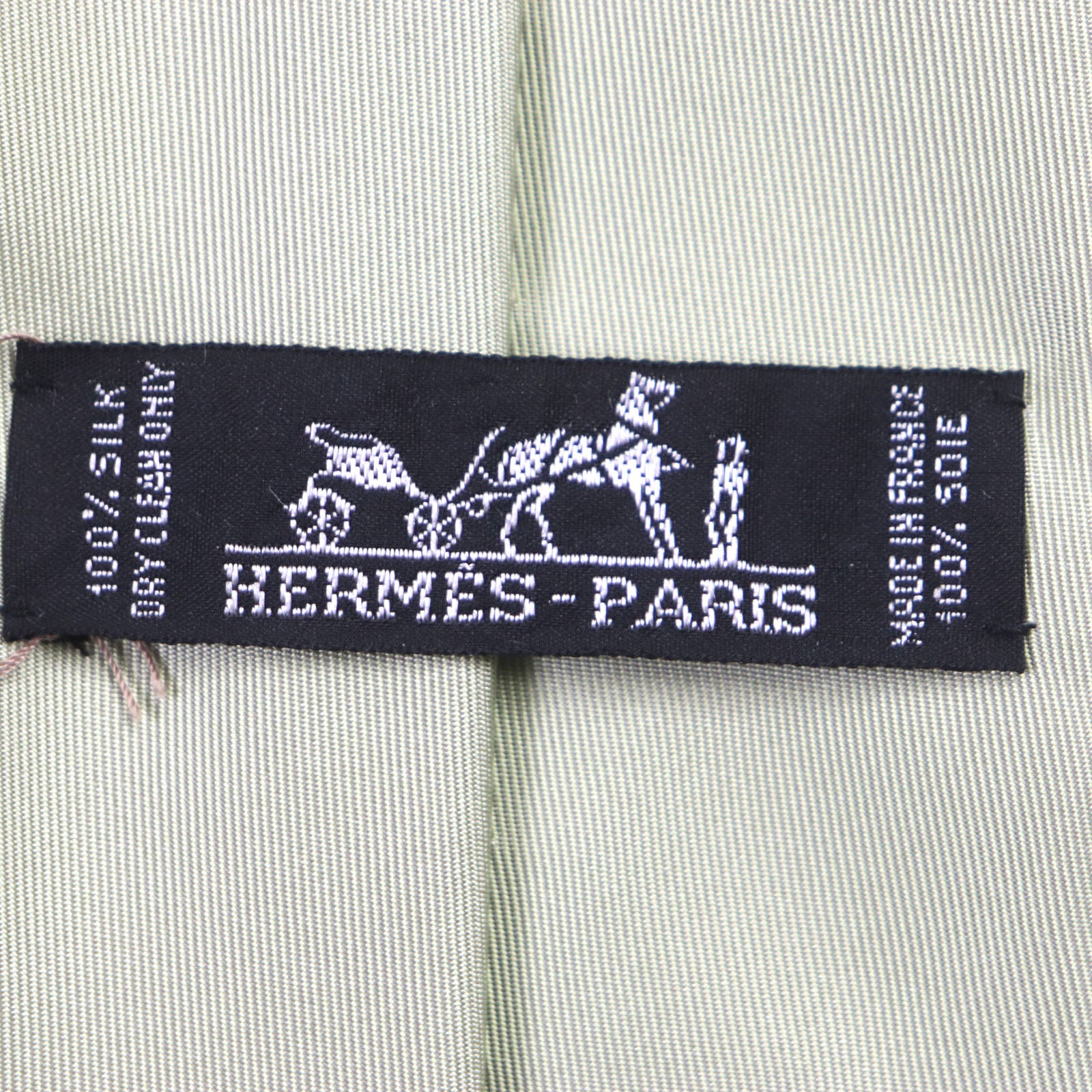 HERMES Silk Clavat Tie Light Khaki