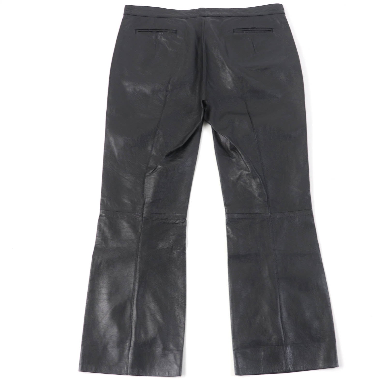 Celine Lamb Leather Pants Black Women