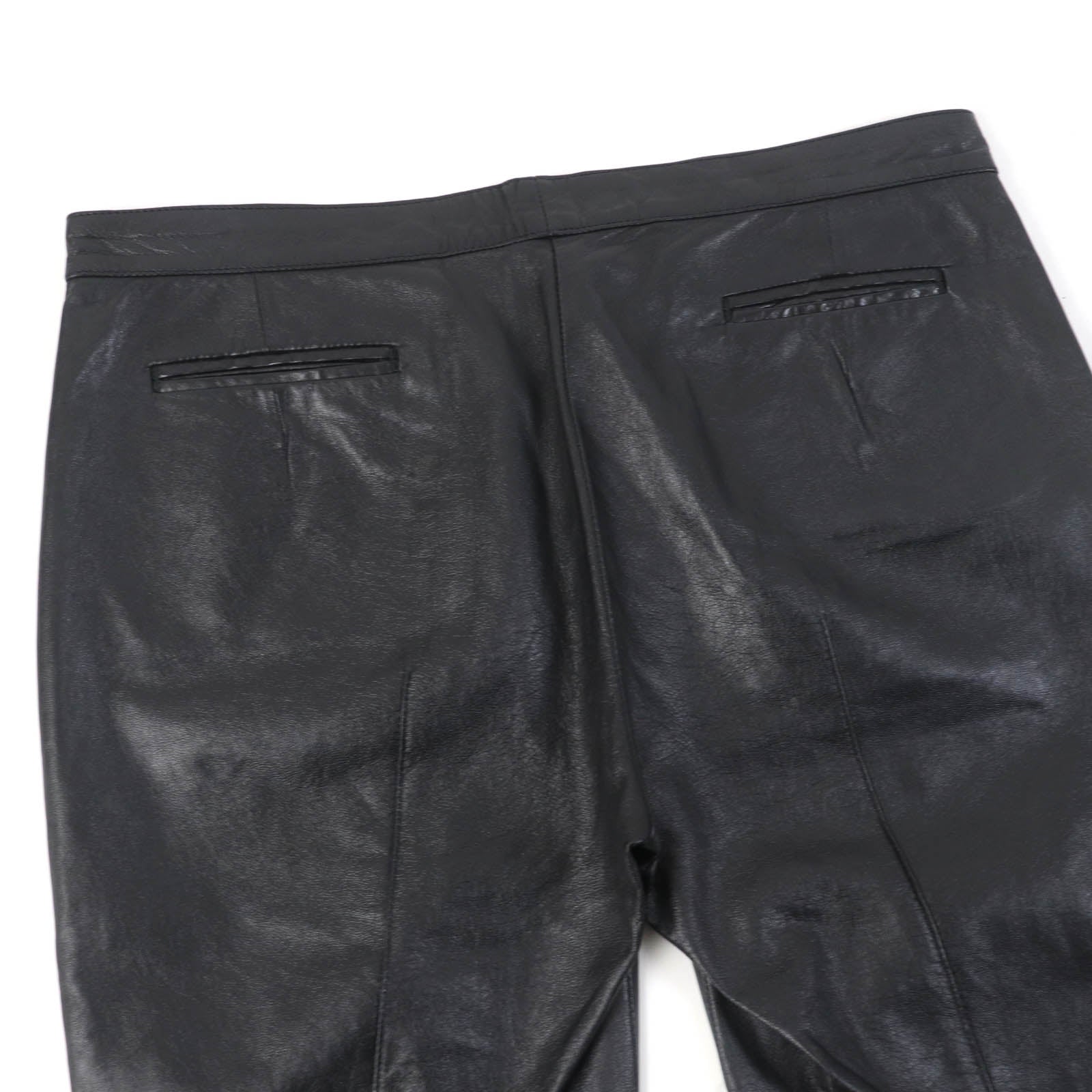 Celine Lamb Leather Pants Black Women