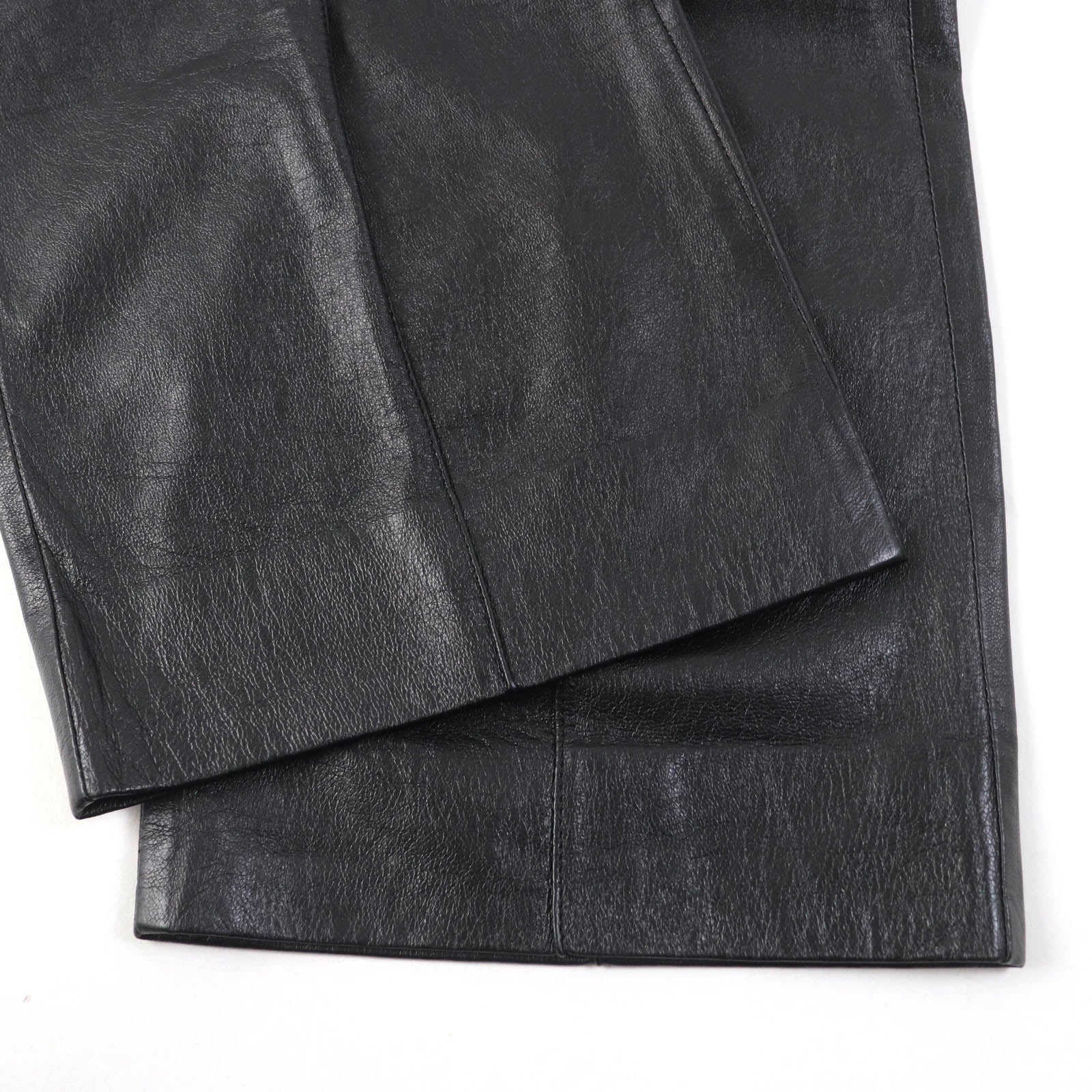 Celine Lamb Leather Pants Black Women